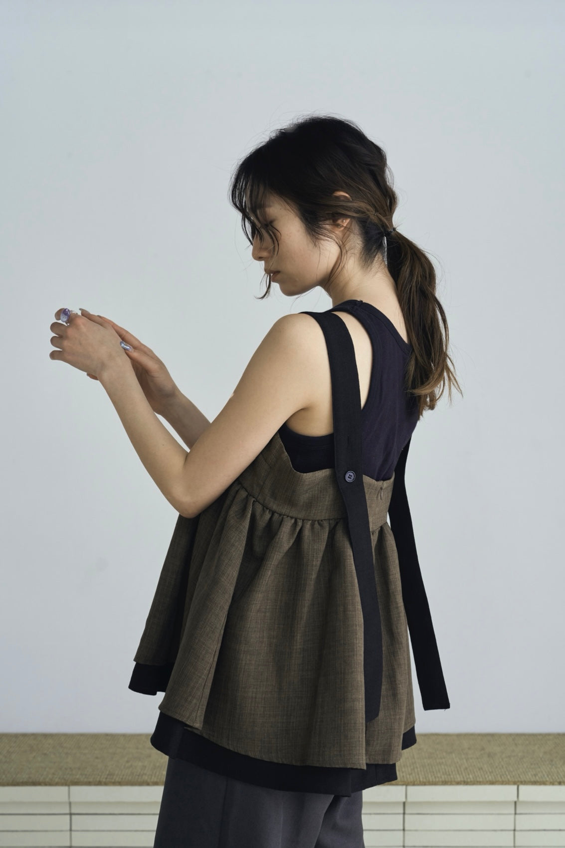 tweed tiered camisole