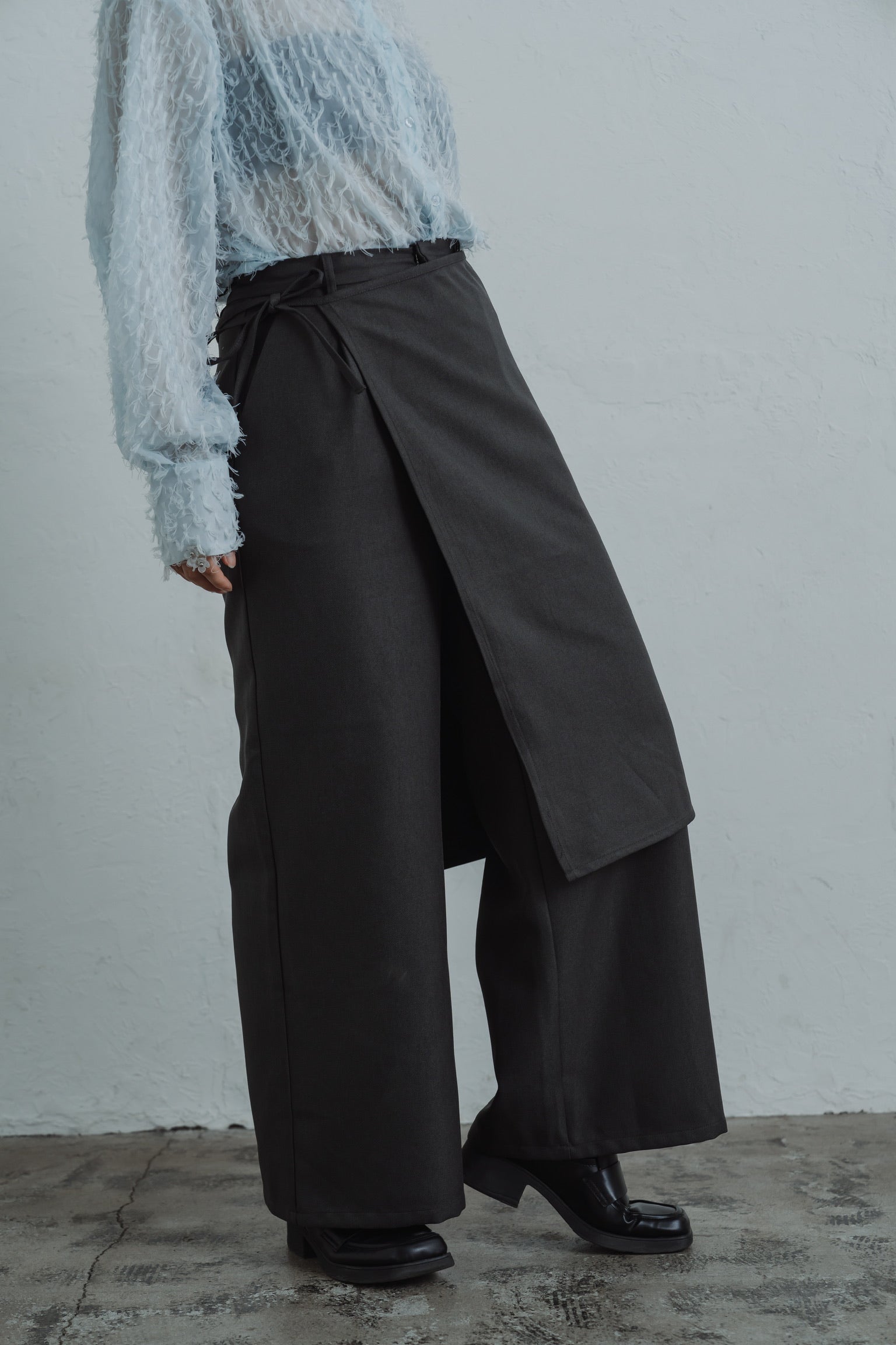 2way layered skirt pants