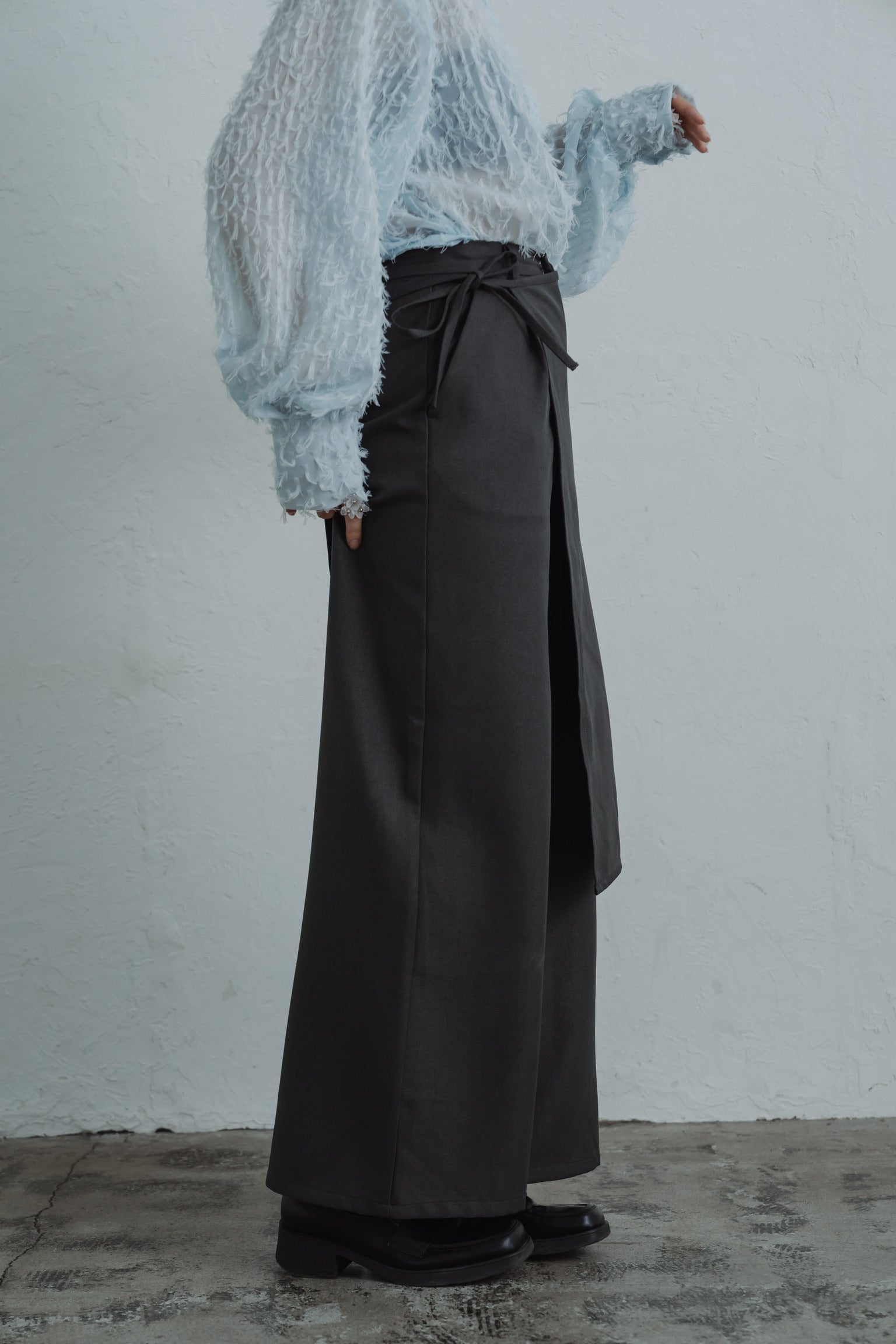 2way layered skirt pants