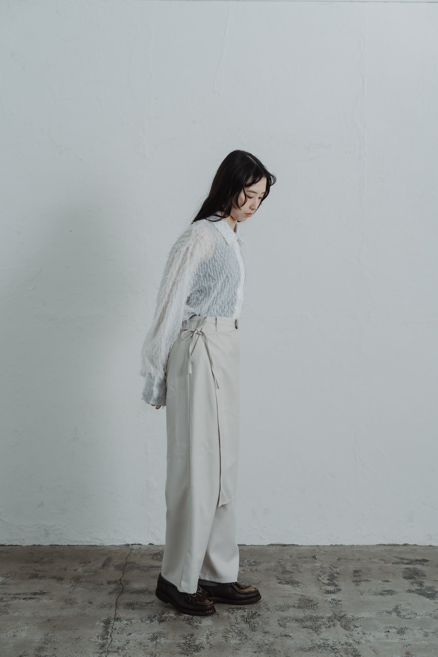 2way layered skirt pants