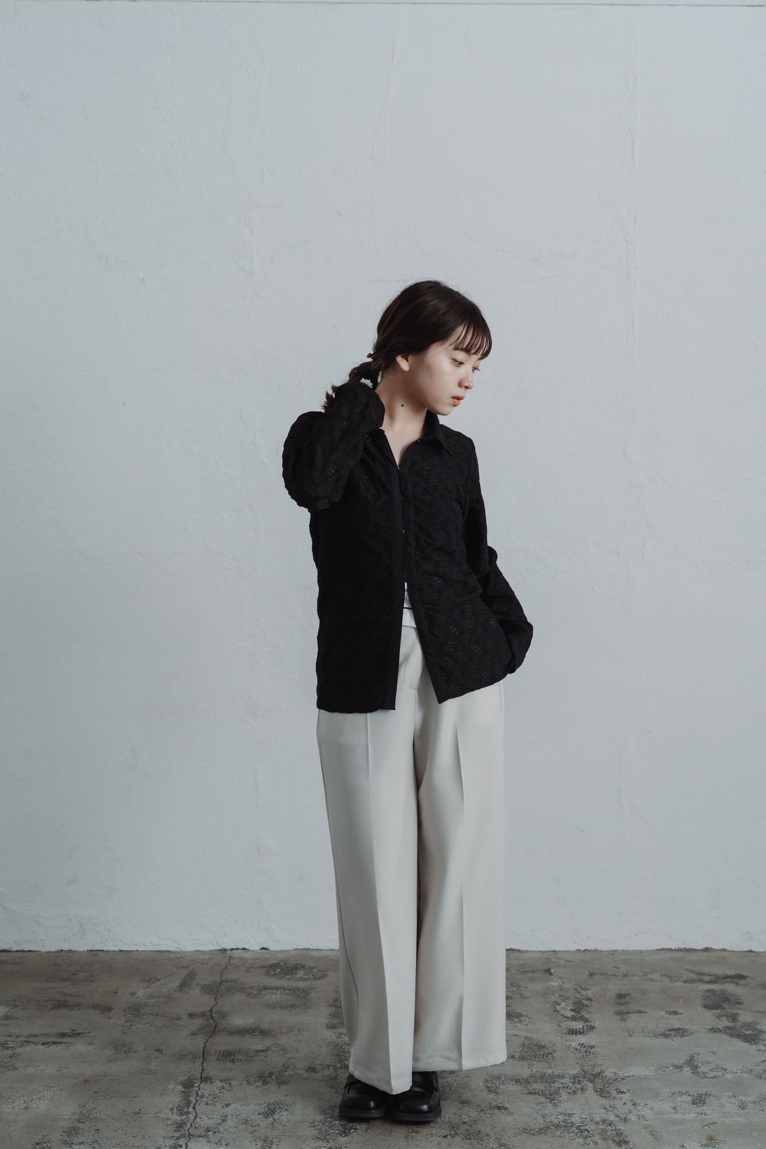 lace jacquard hook shirt