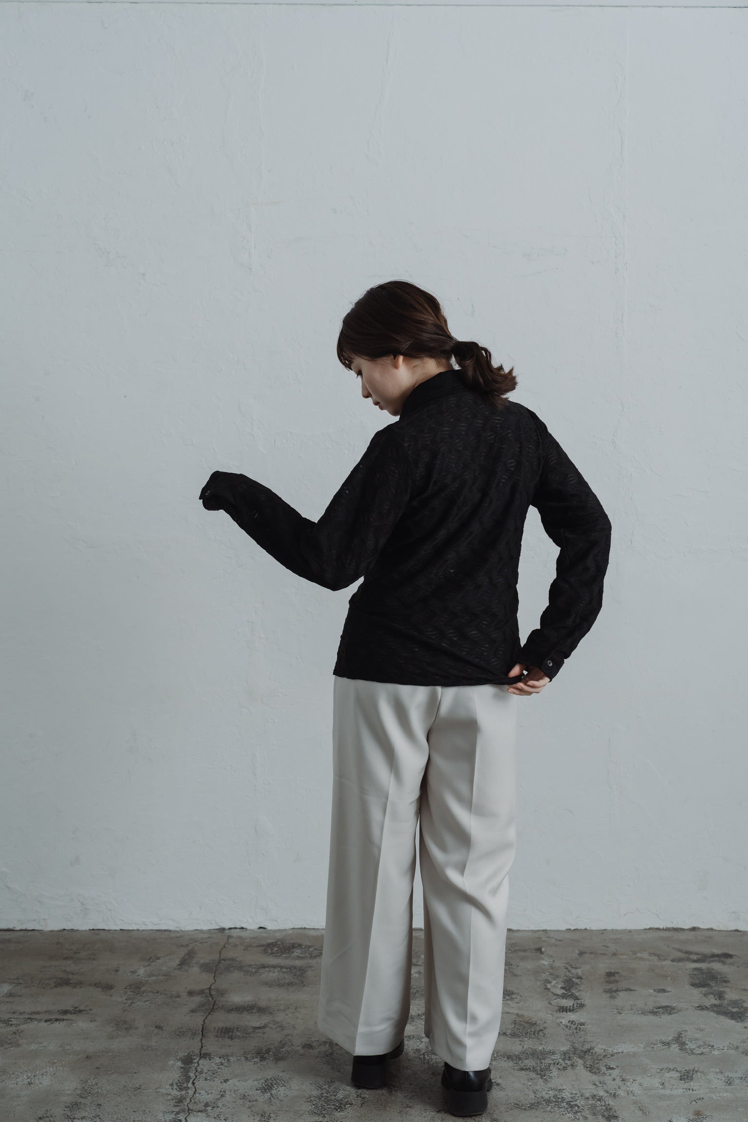 lace jacquard hook shirt