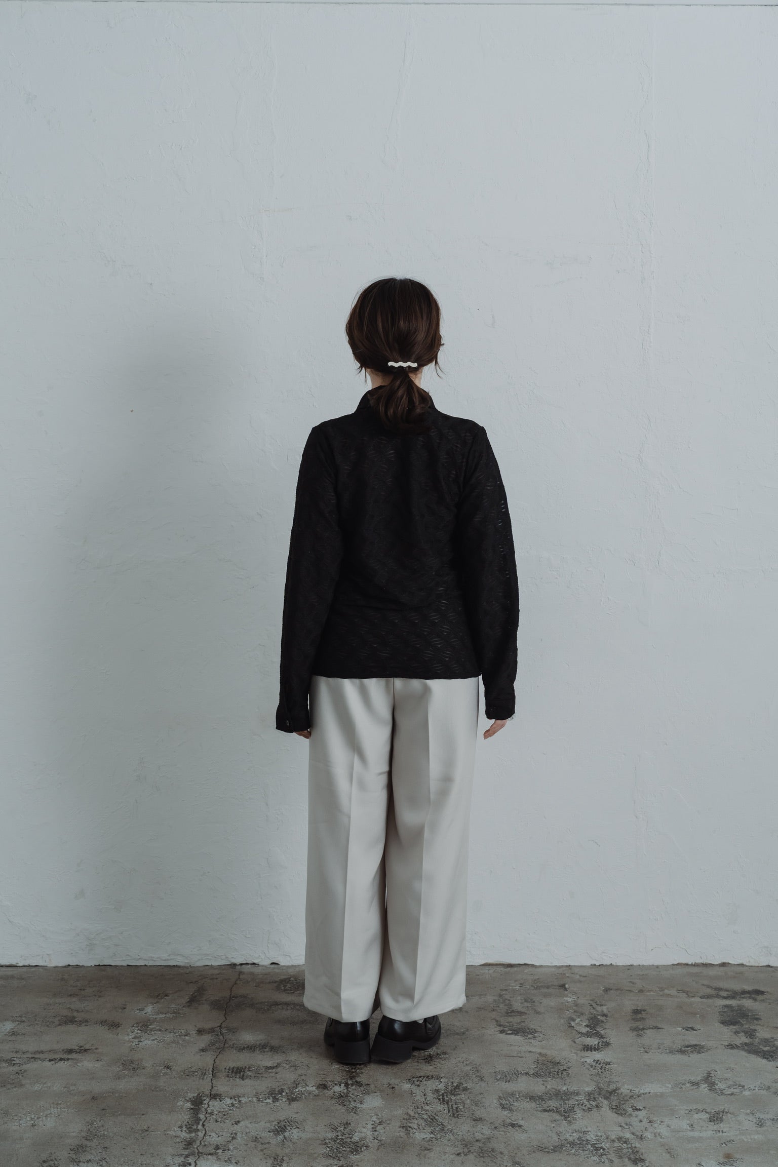 lace jacquard hook shirt