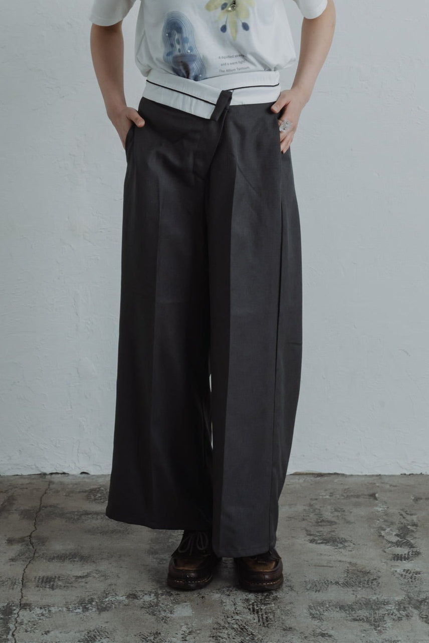 high waist tuck pants