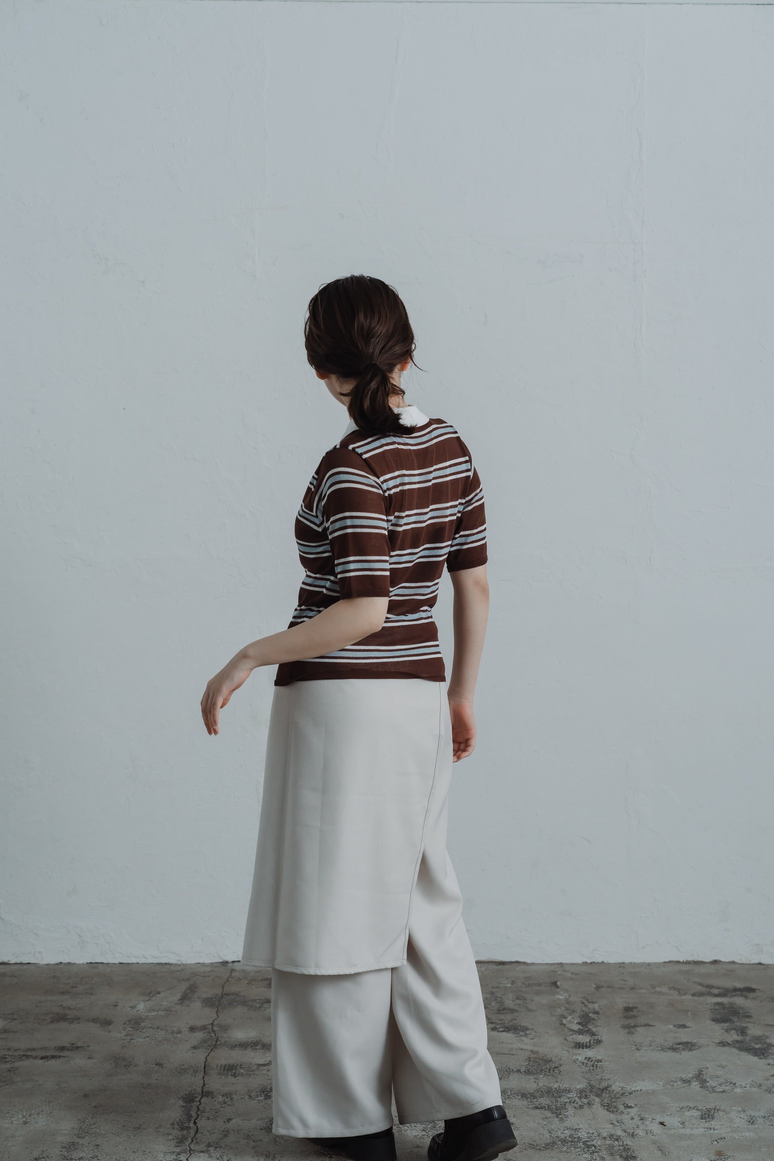border mesh polo shirt