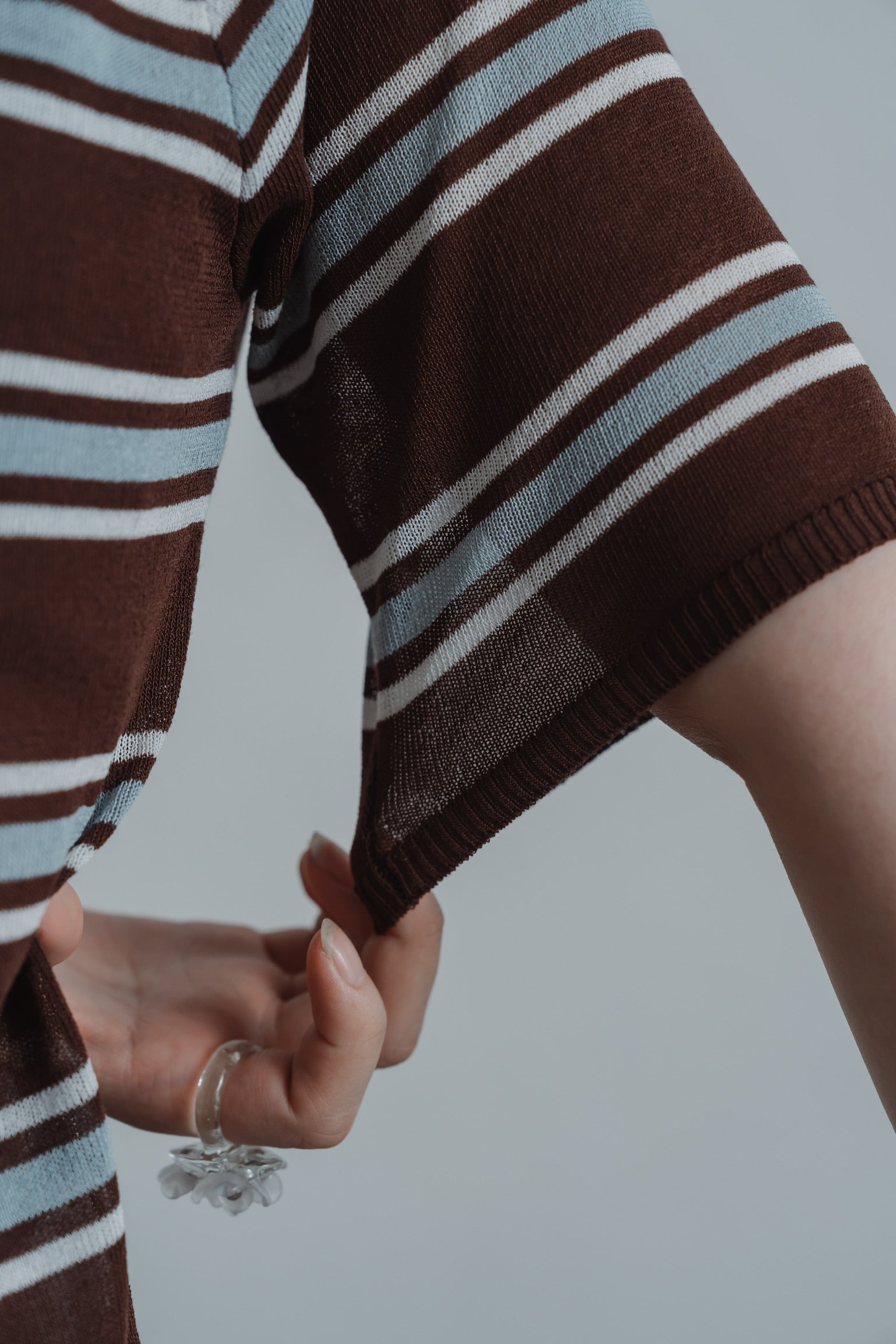 border mesh polo shirt