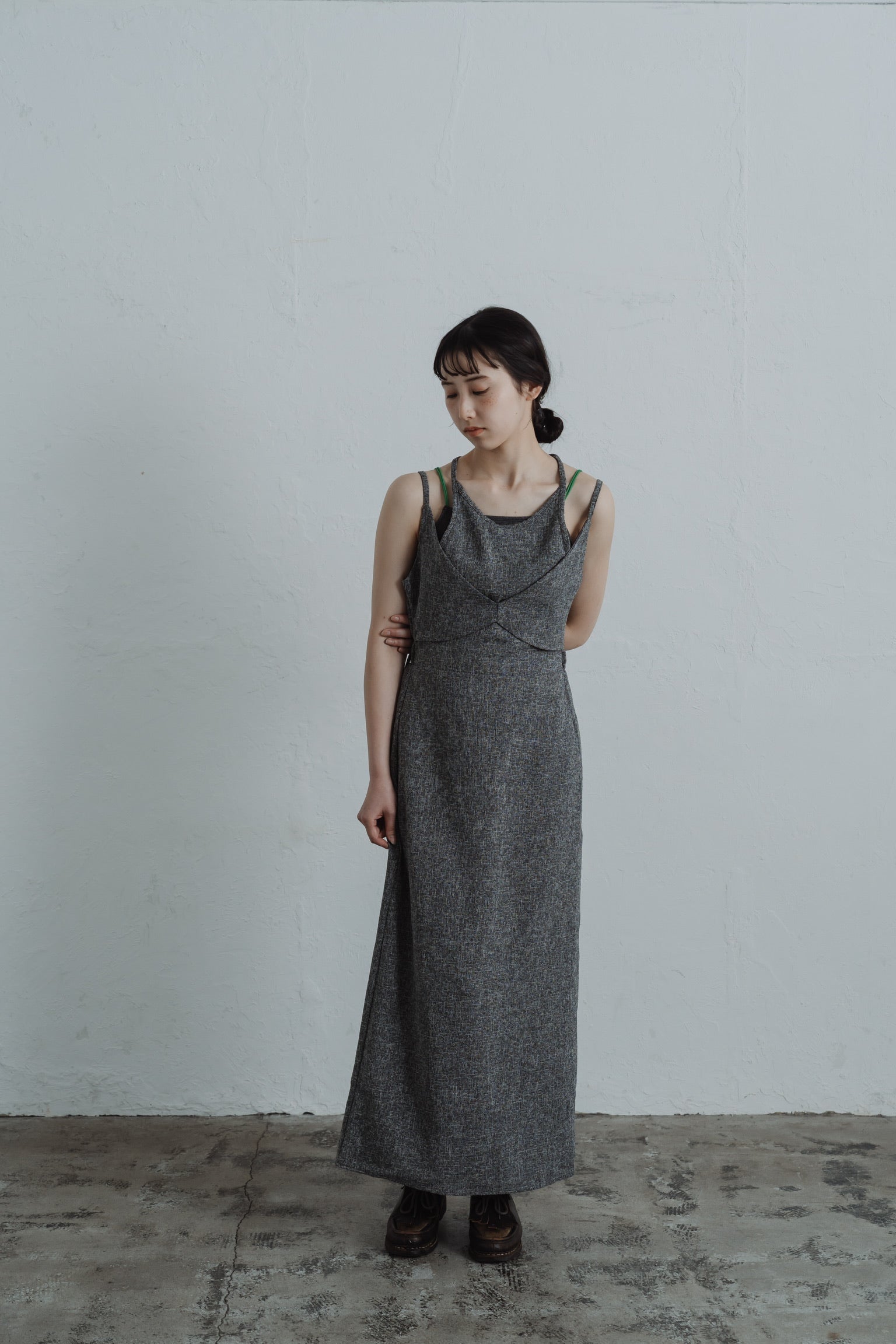 tweed halter cami one-piece