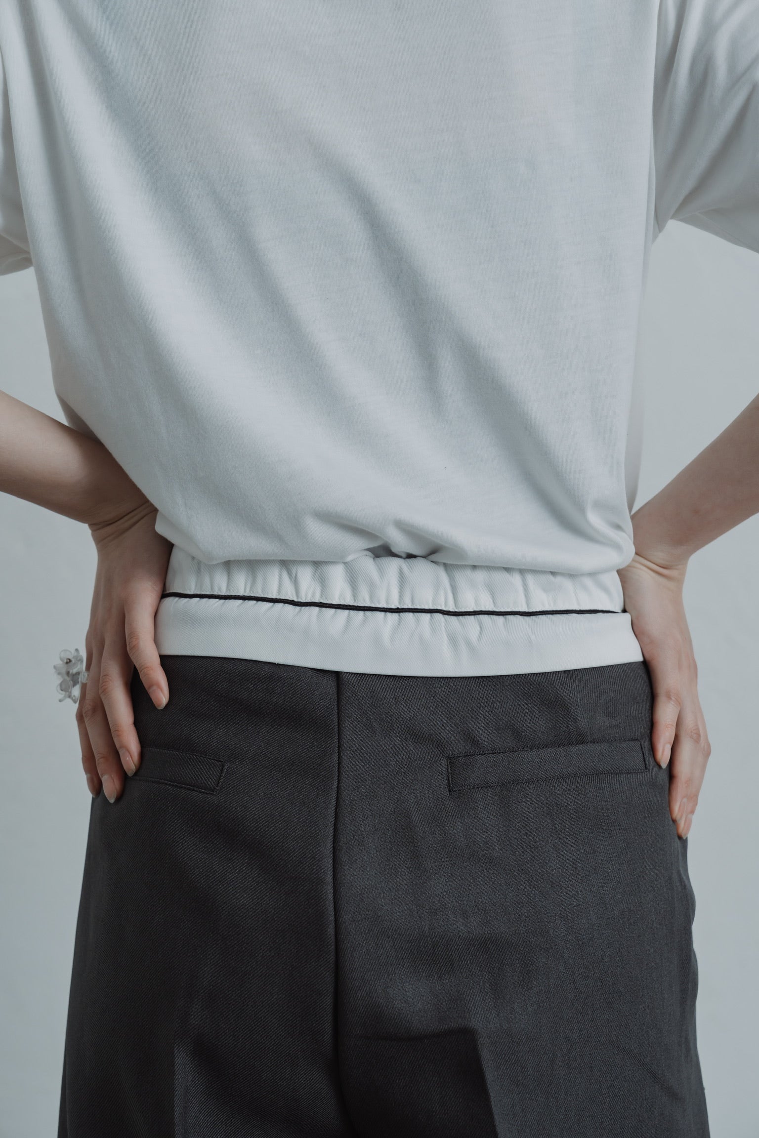 high waist tuck pants