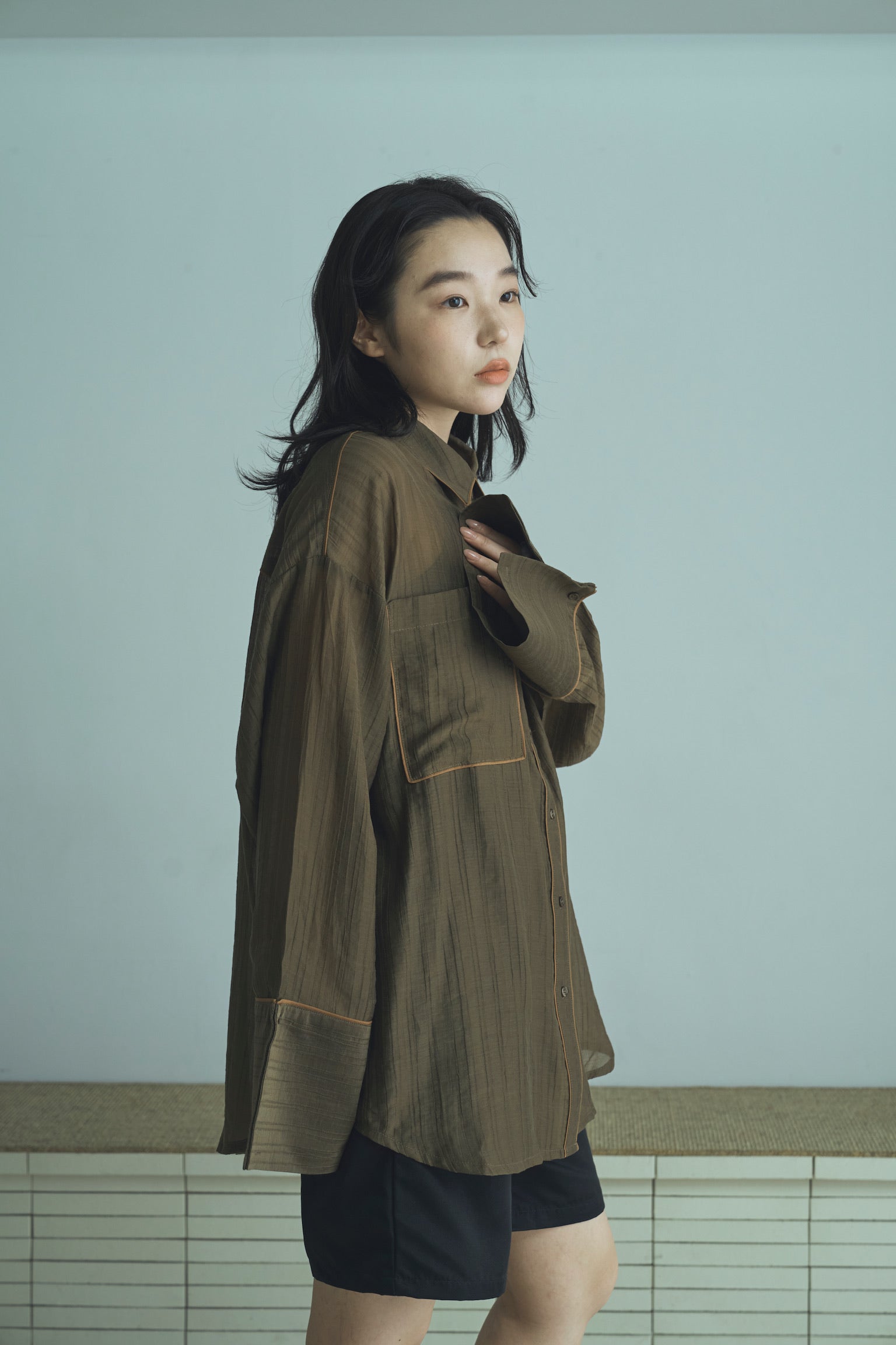 piping over shirt
