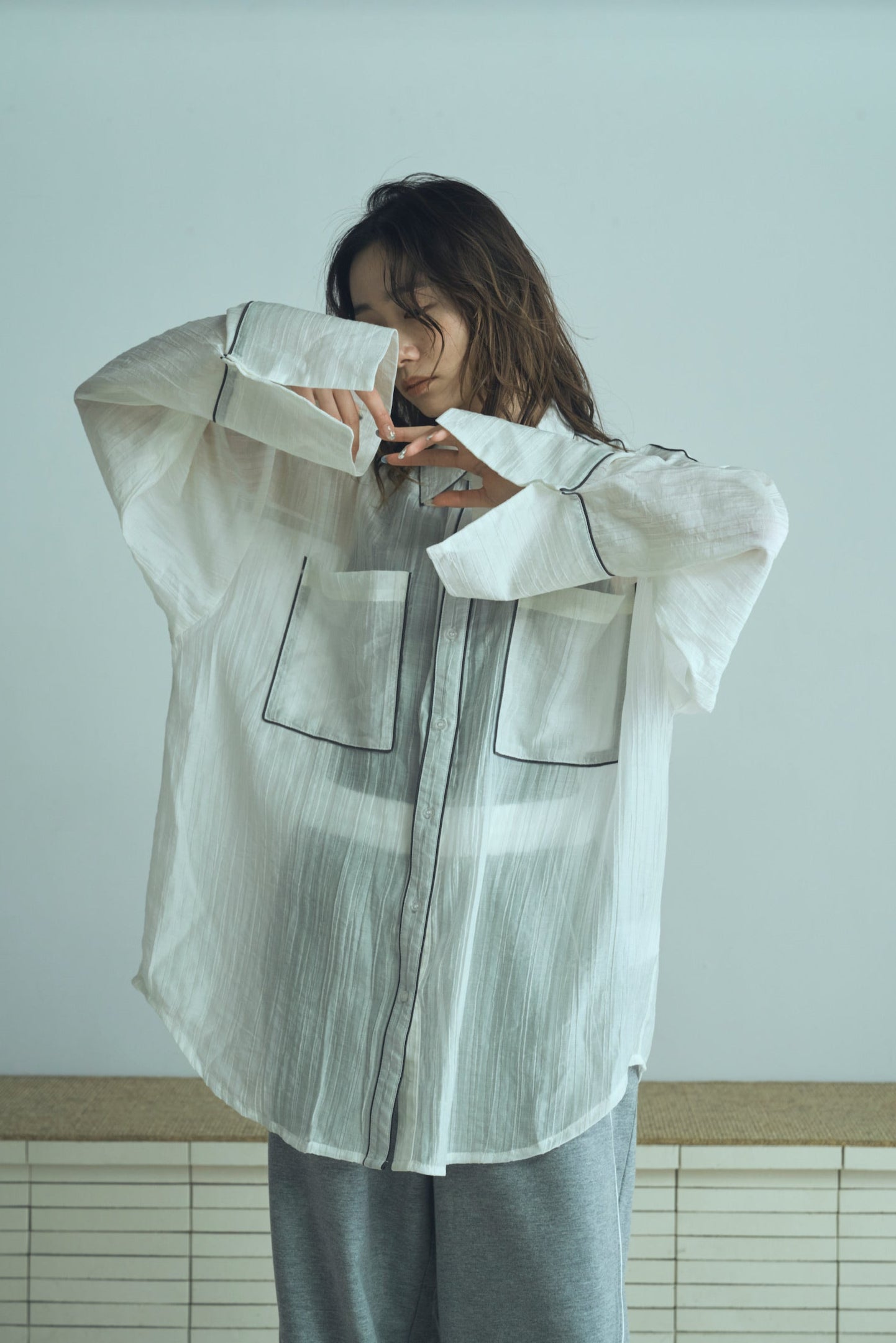 piping over shirt