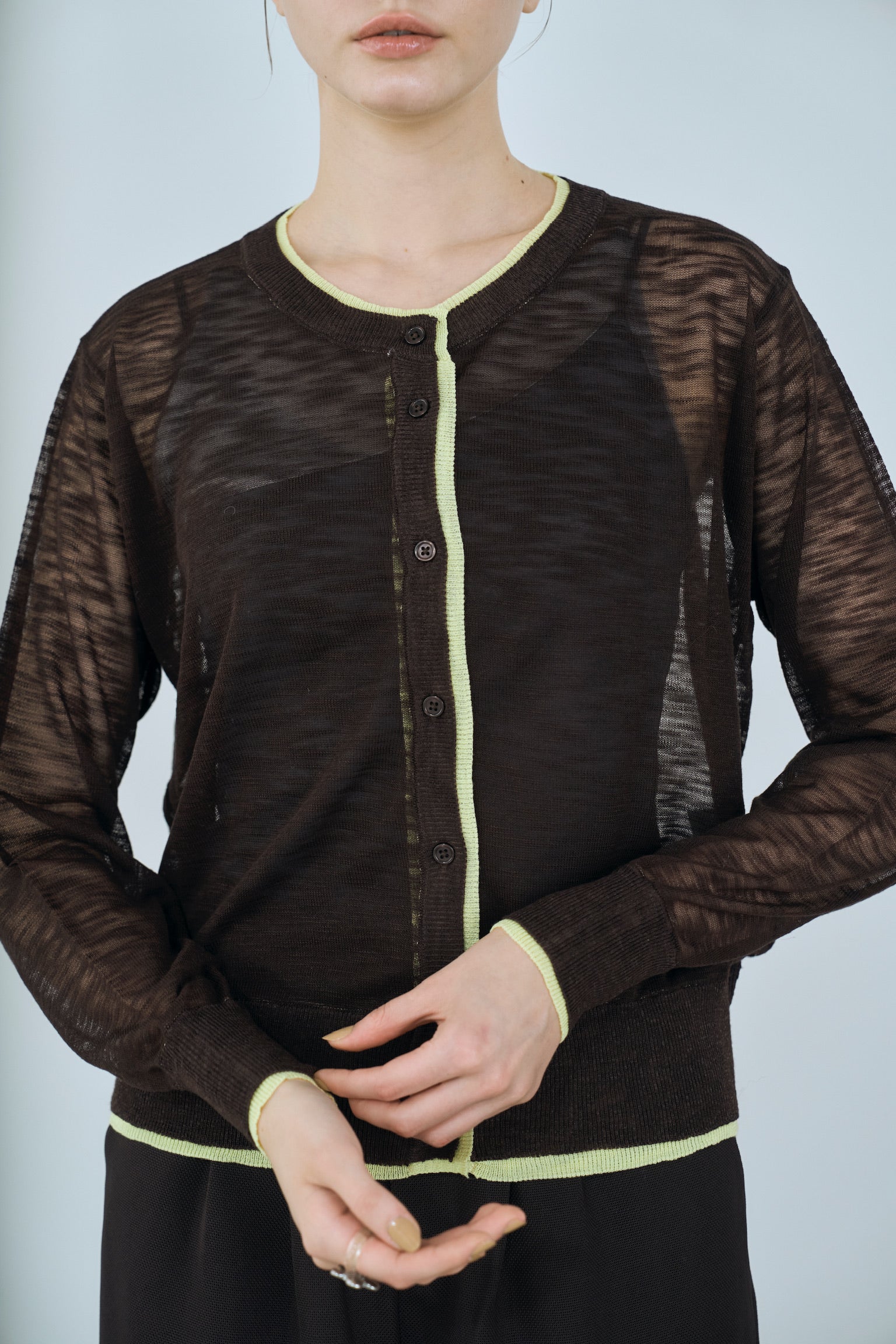 sheer knit cardigan