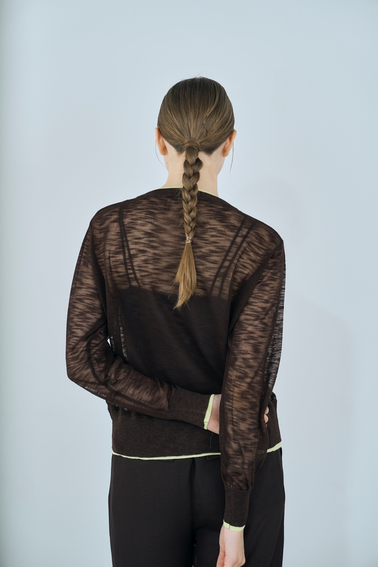sheer knit cardigan