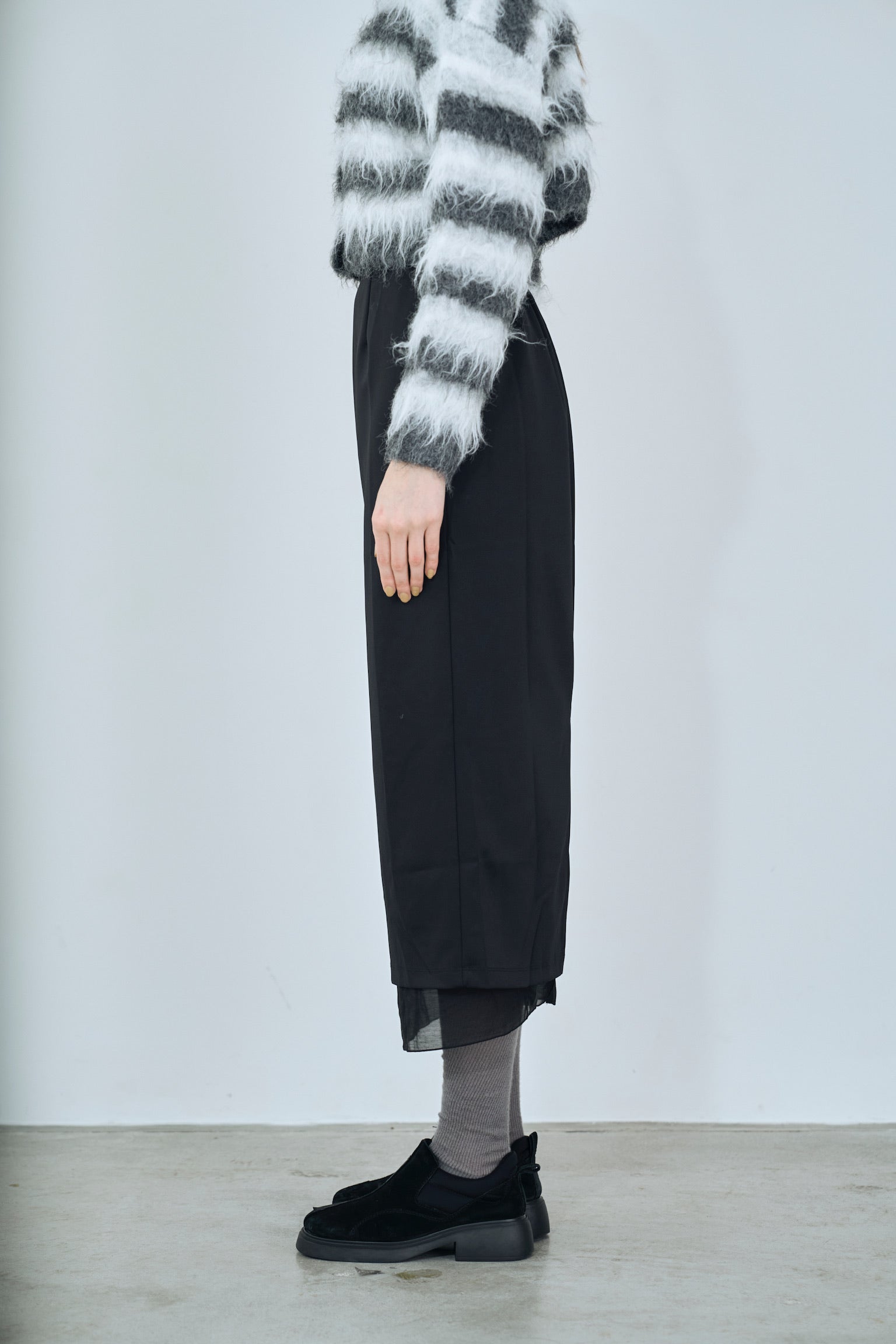 satin & sheer layered skirt