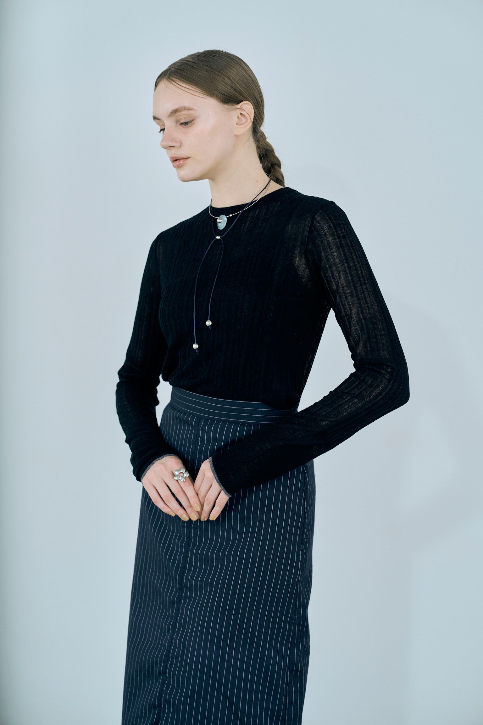 rib sheer tops