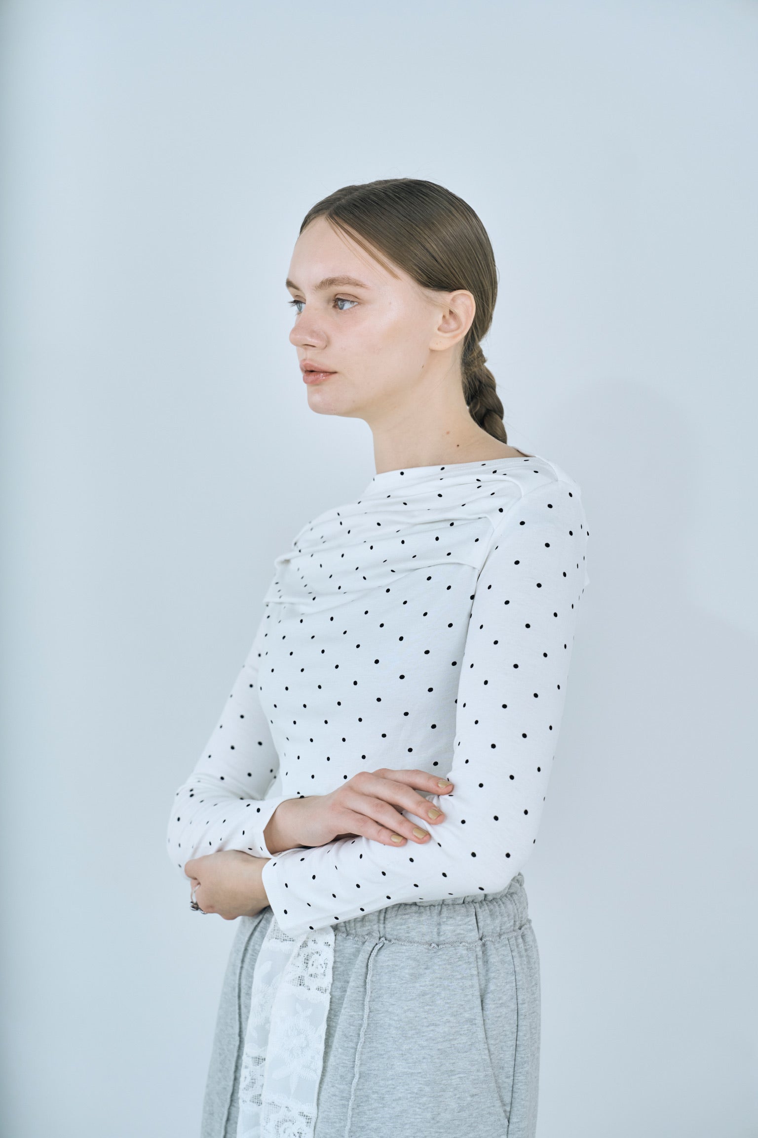 dot off shoulder tops