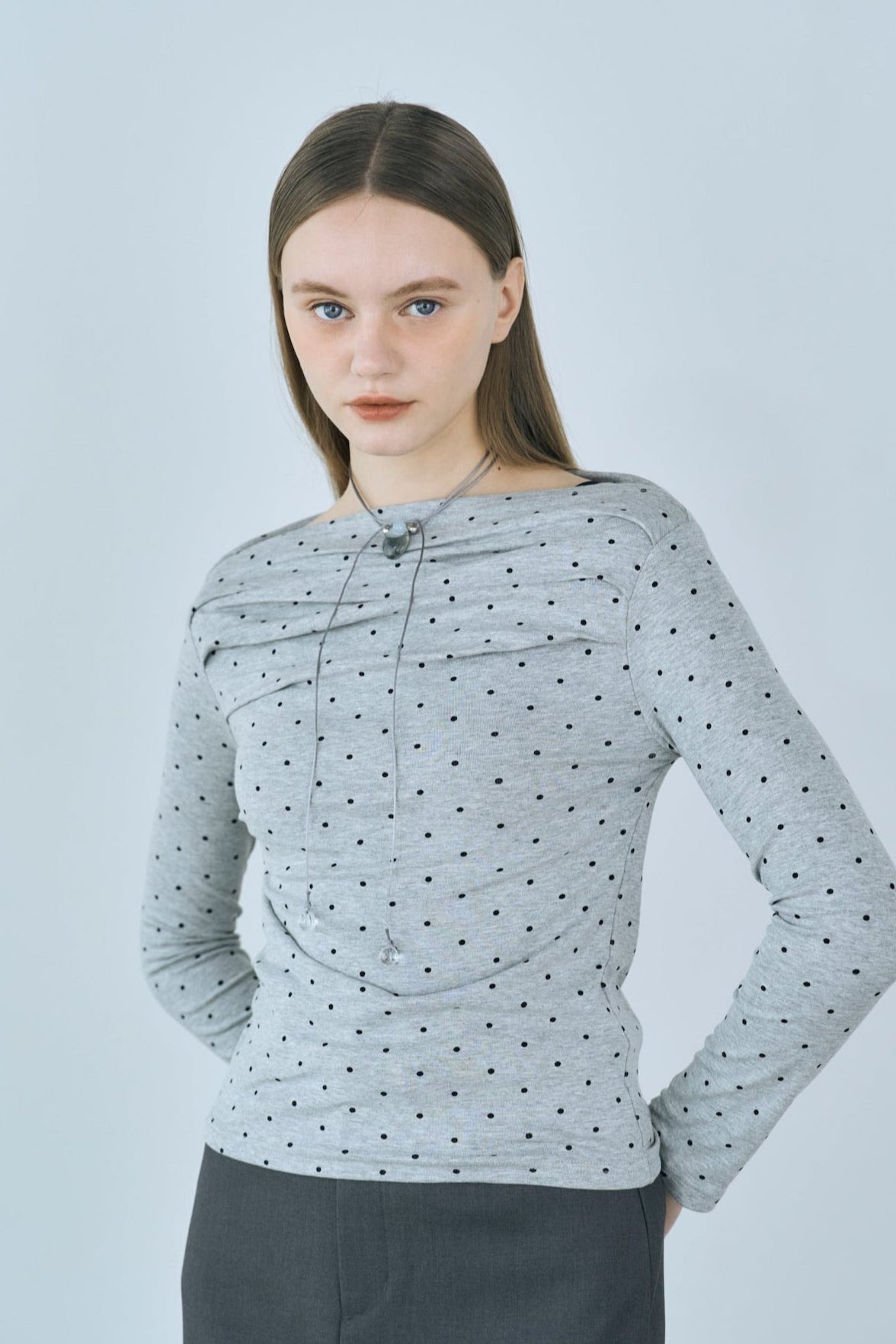 dot off shoulder tops