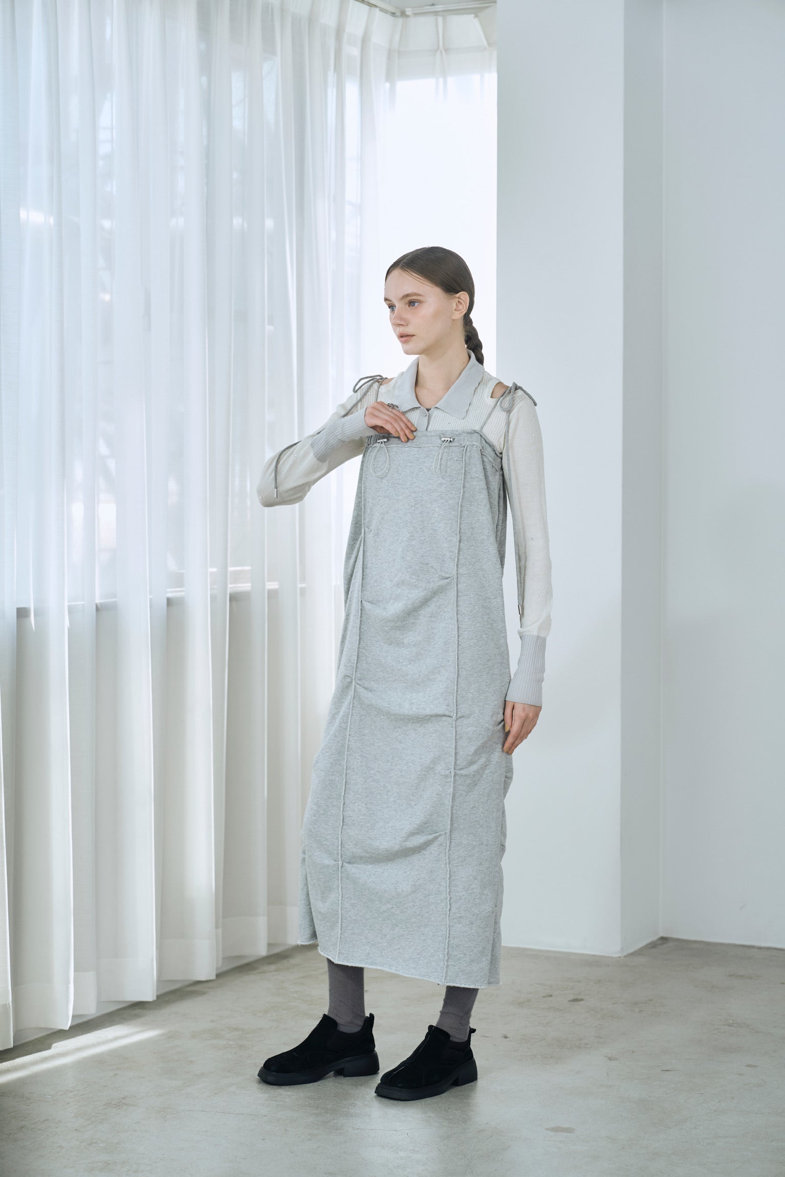 sweat ribbon jumper skirt