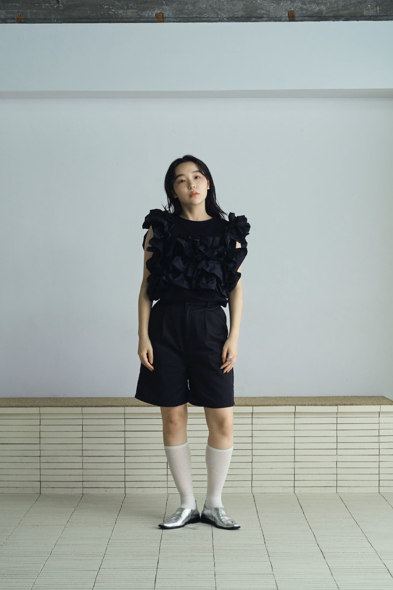 frill design 2way tops
