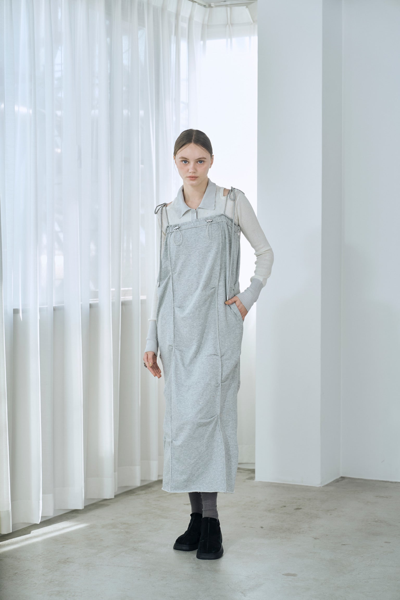 sweat ribbon jumper skirt