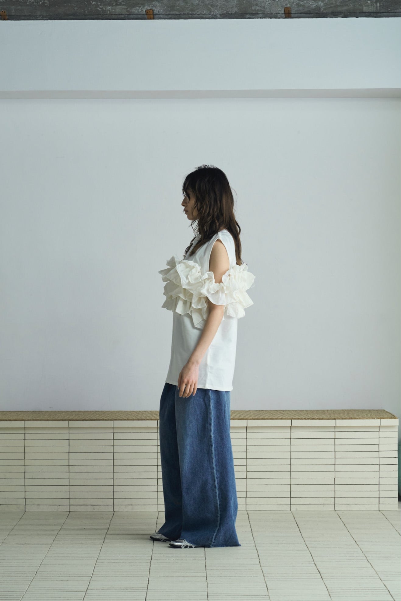 frill design 2way tops