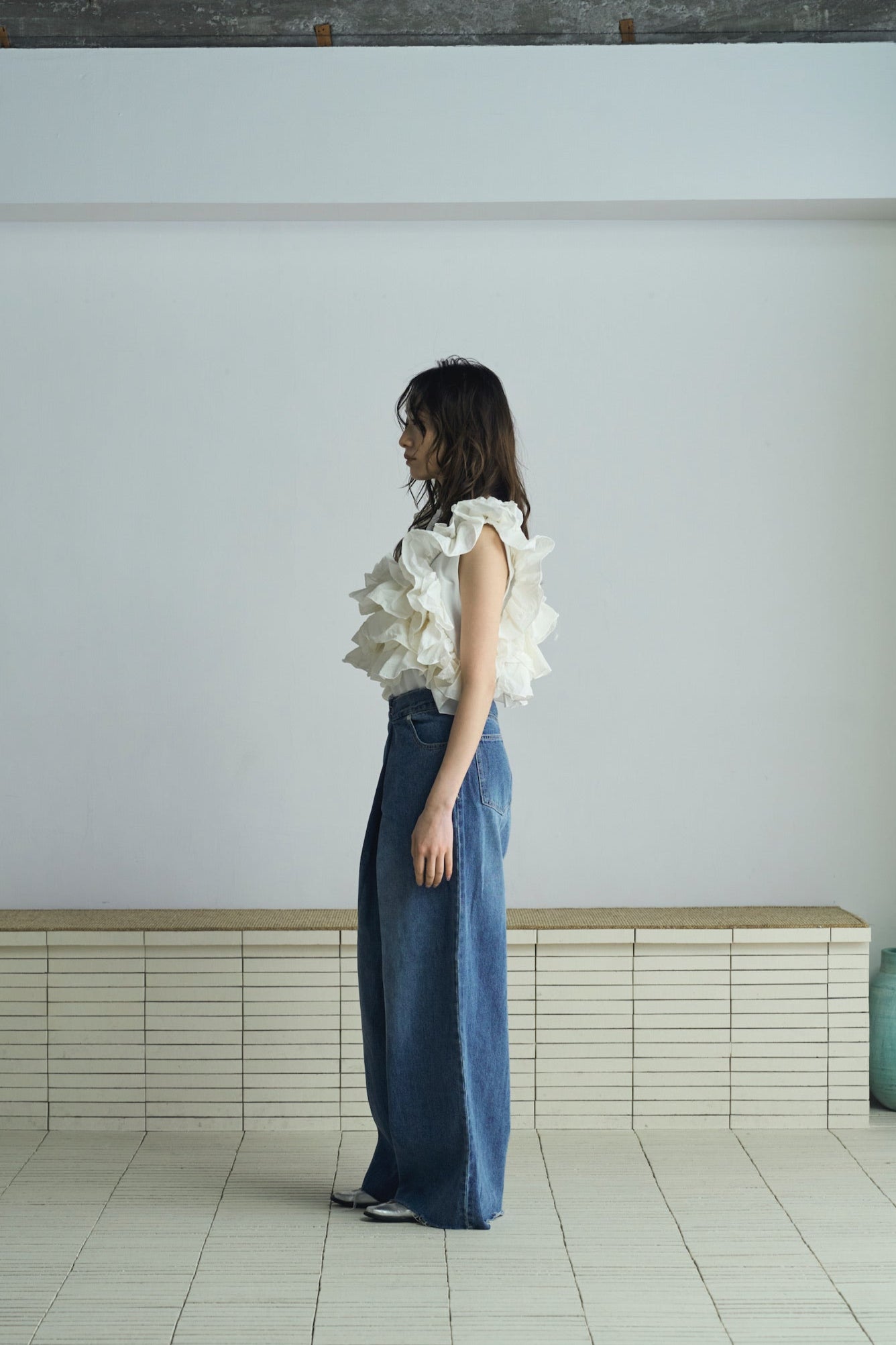 frill design 2way tops