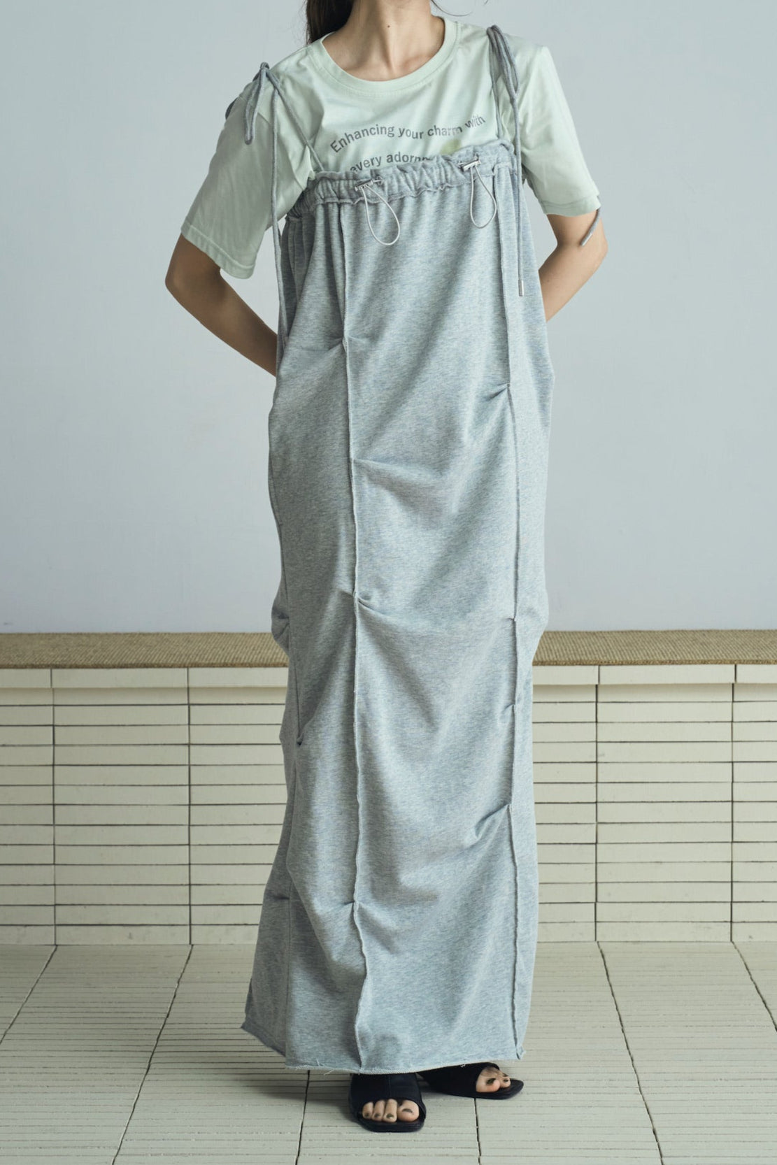 sweat ribbon jumper skirt