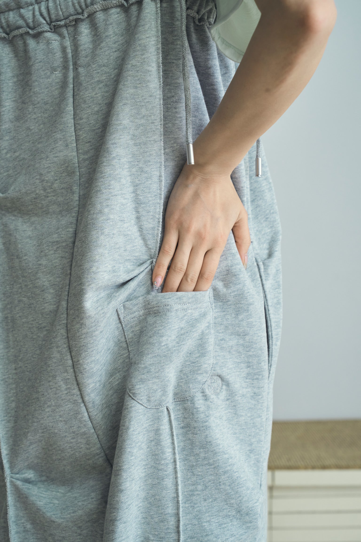 sweat ribbon jumper skirt