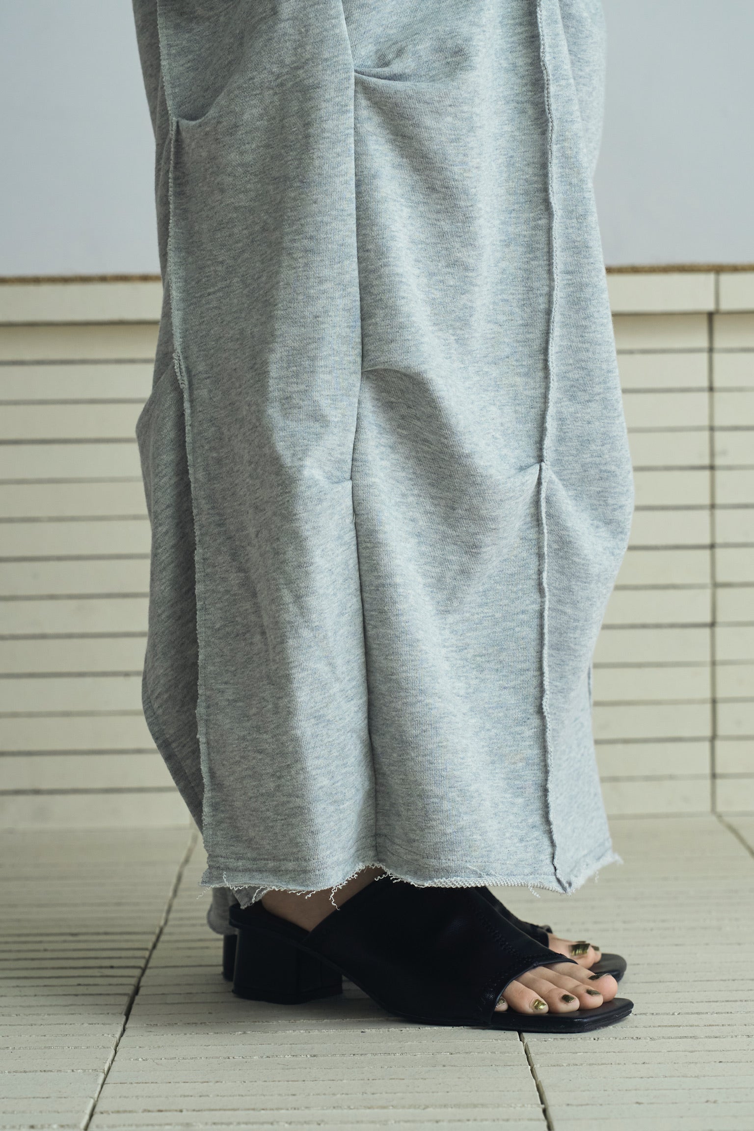 sweat ribbon jumper skirt