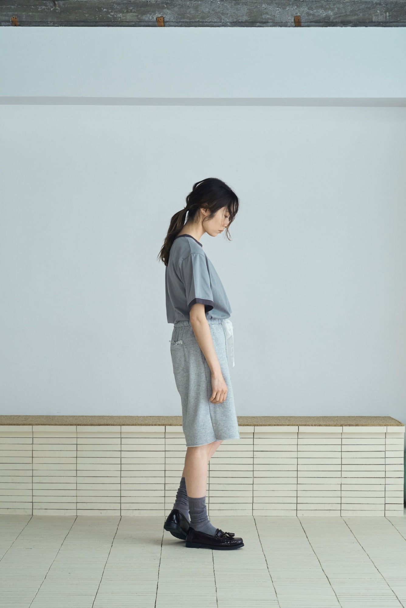 sweat lace half pants