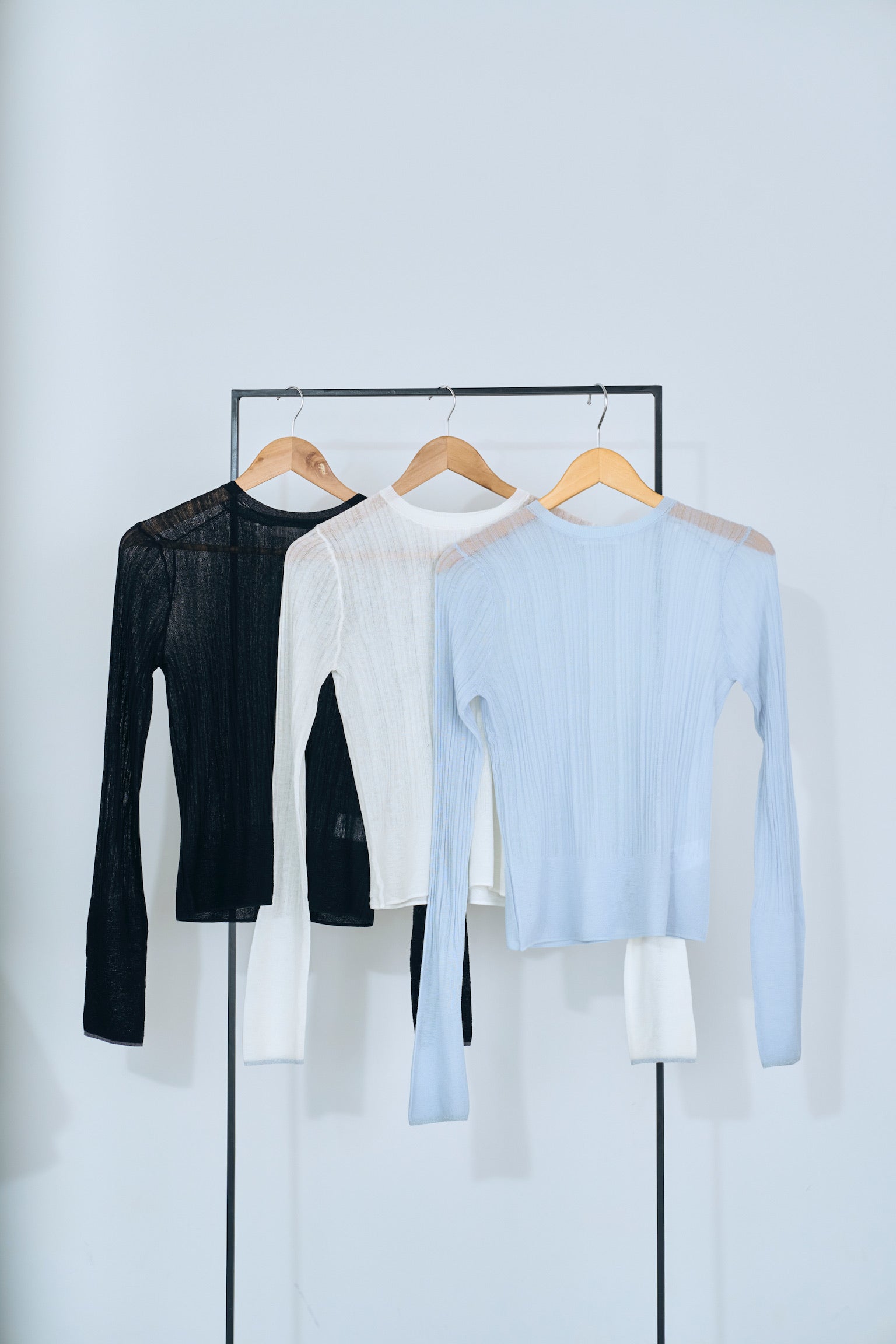 rib sheer tops