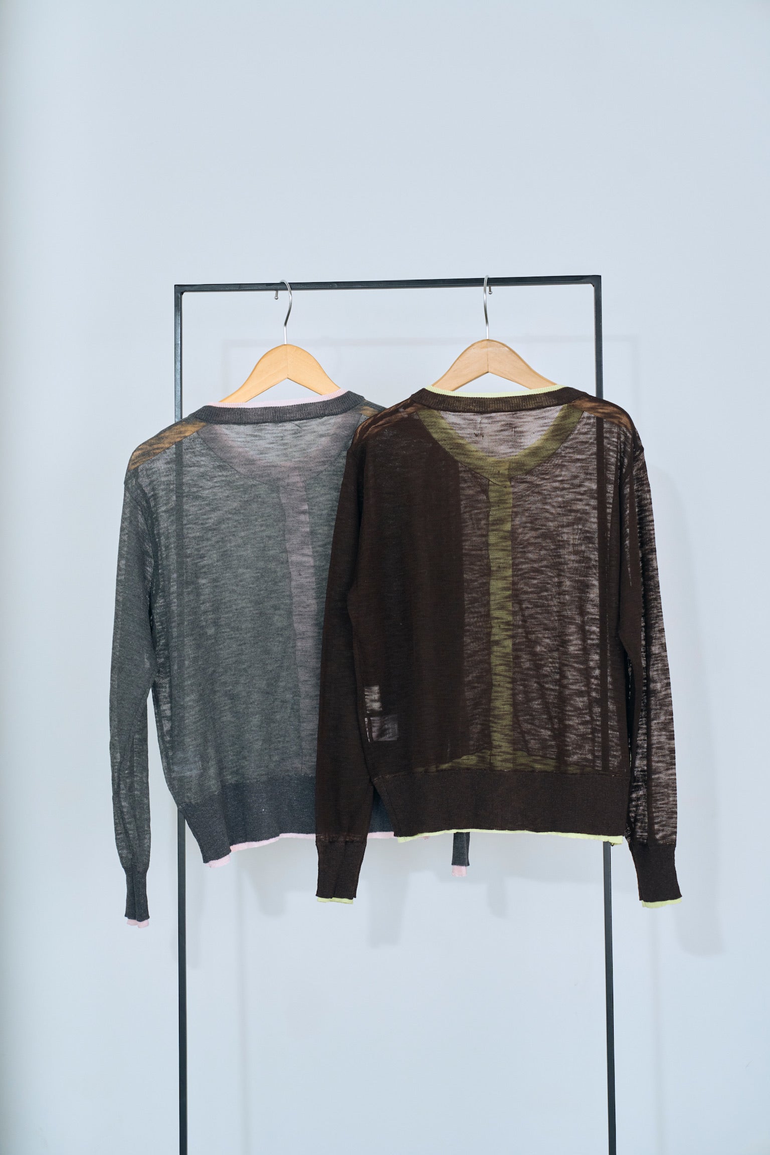 sheer knit cardigan