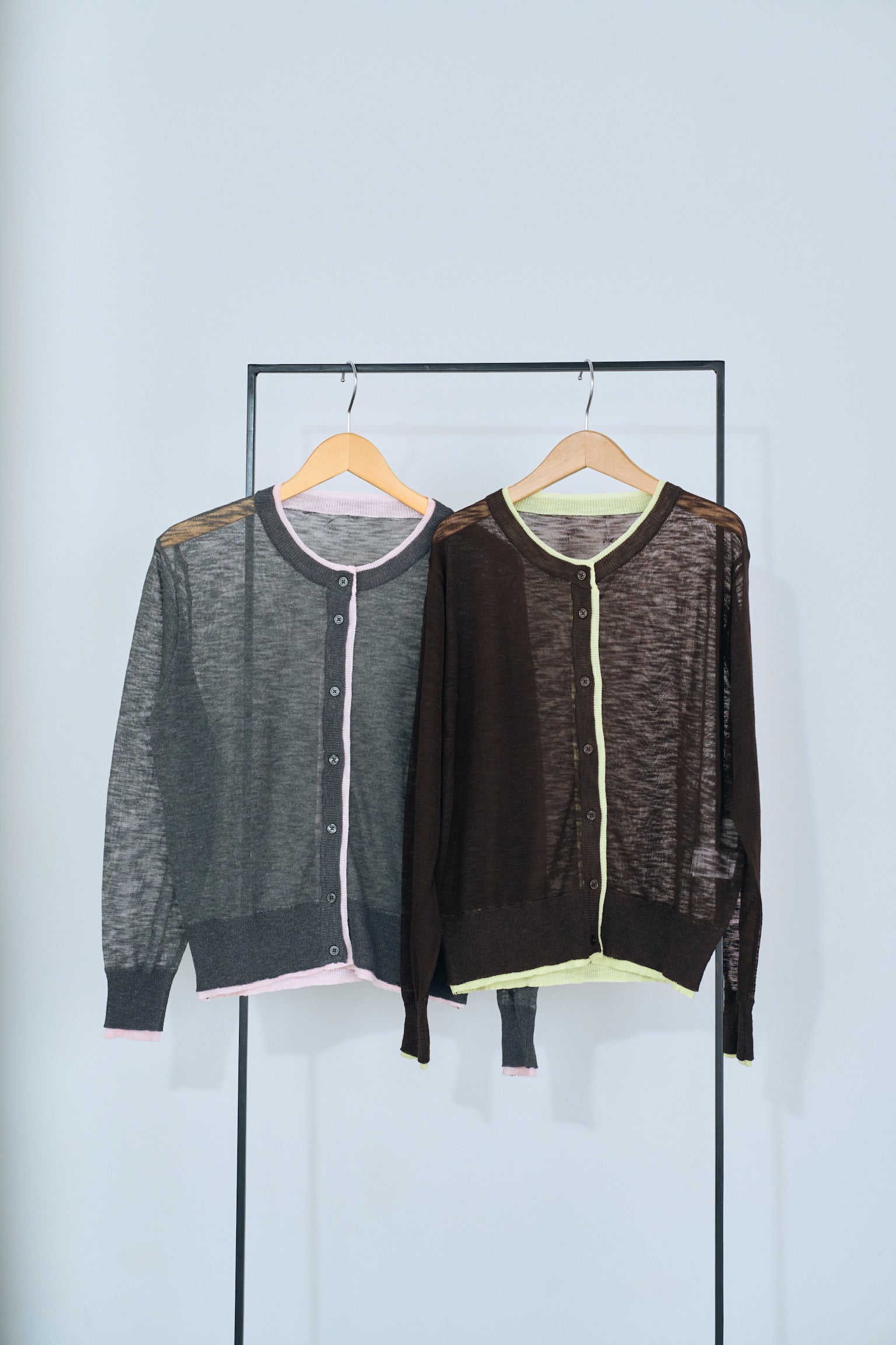 sheer knit cardigan