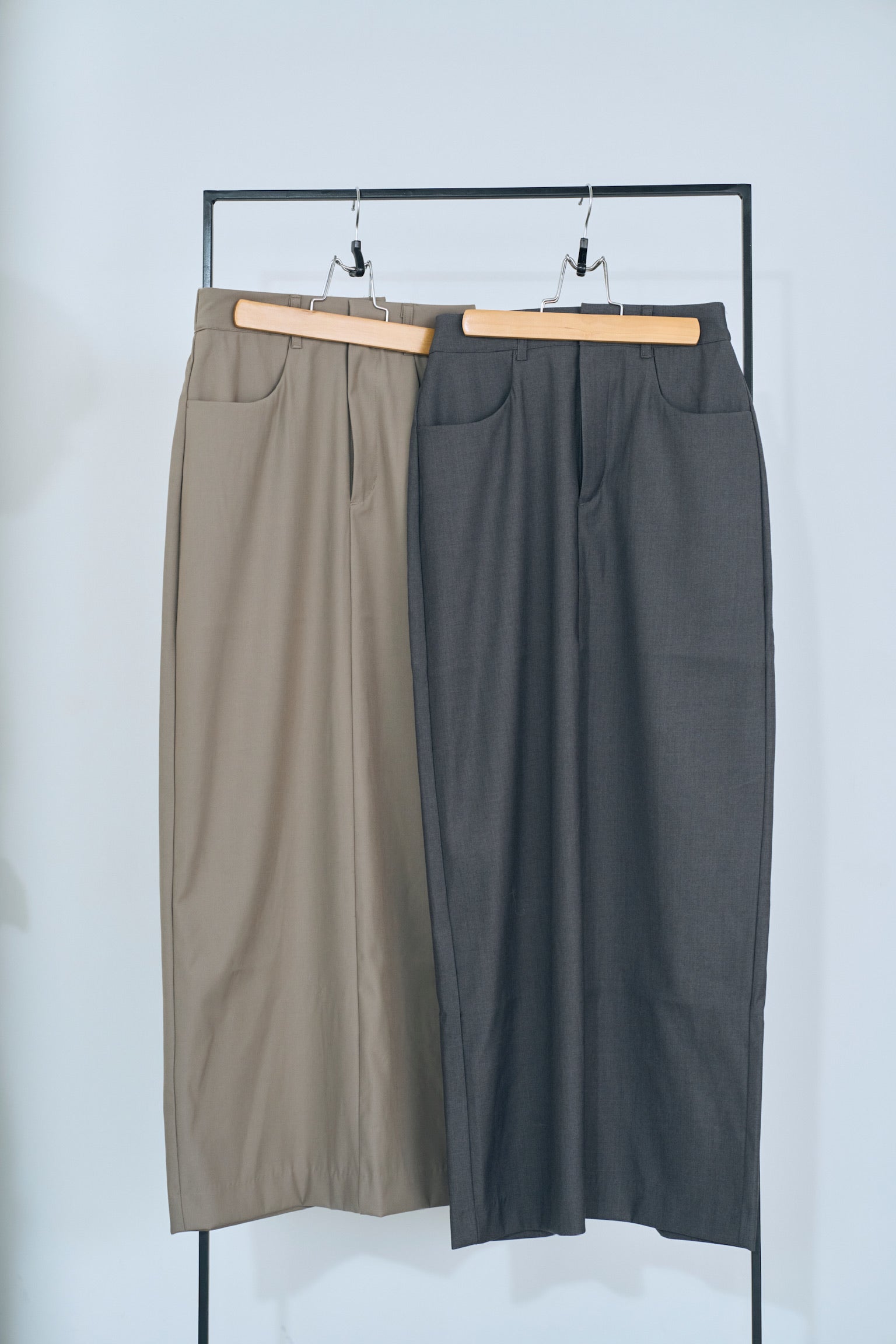 twill narrow long skirt