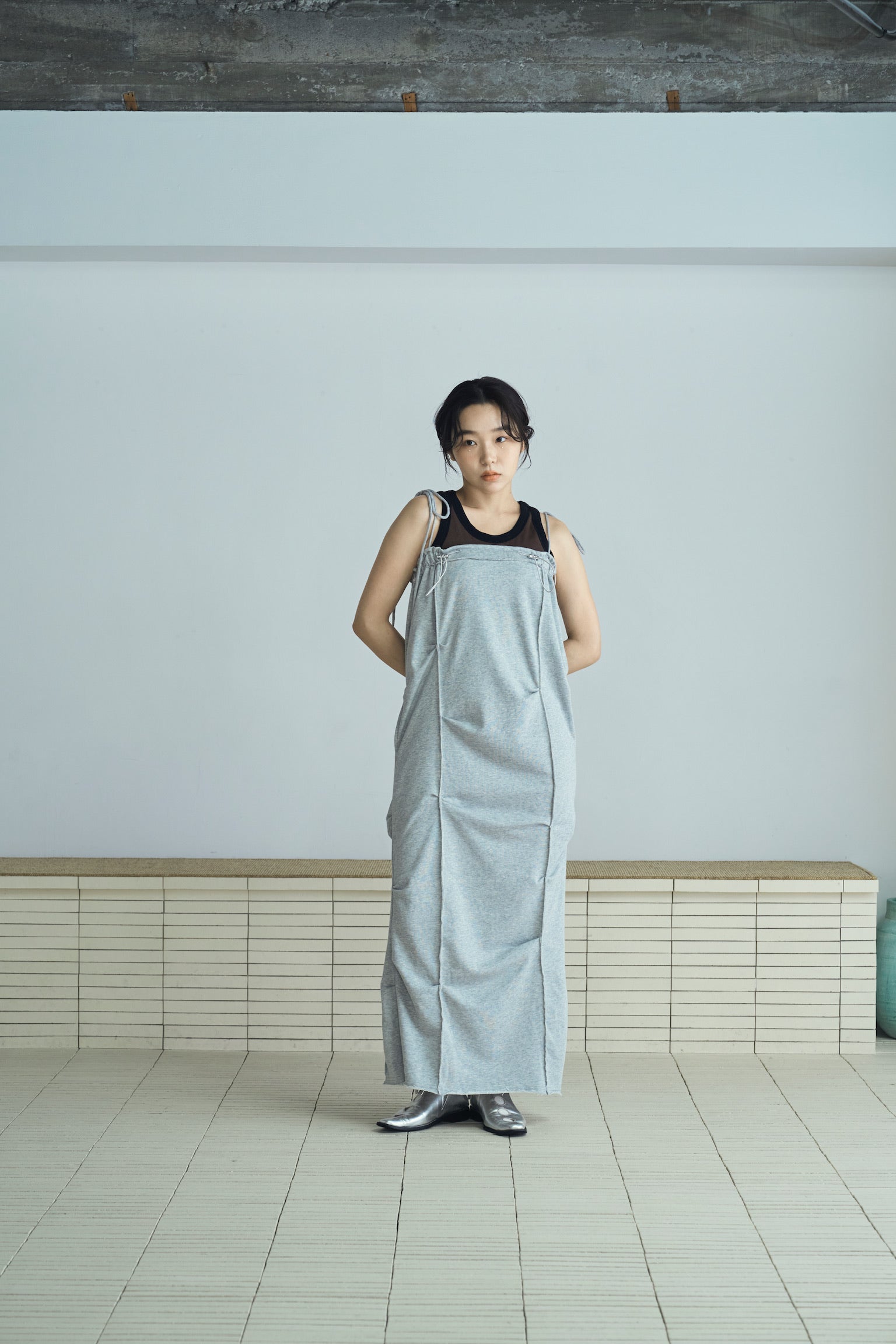 sweat ribbon jumper skirt