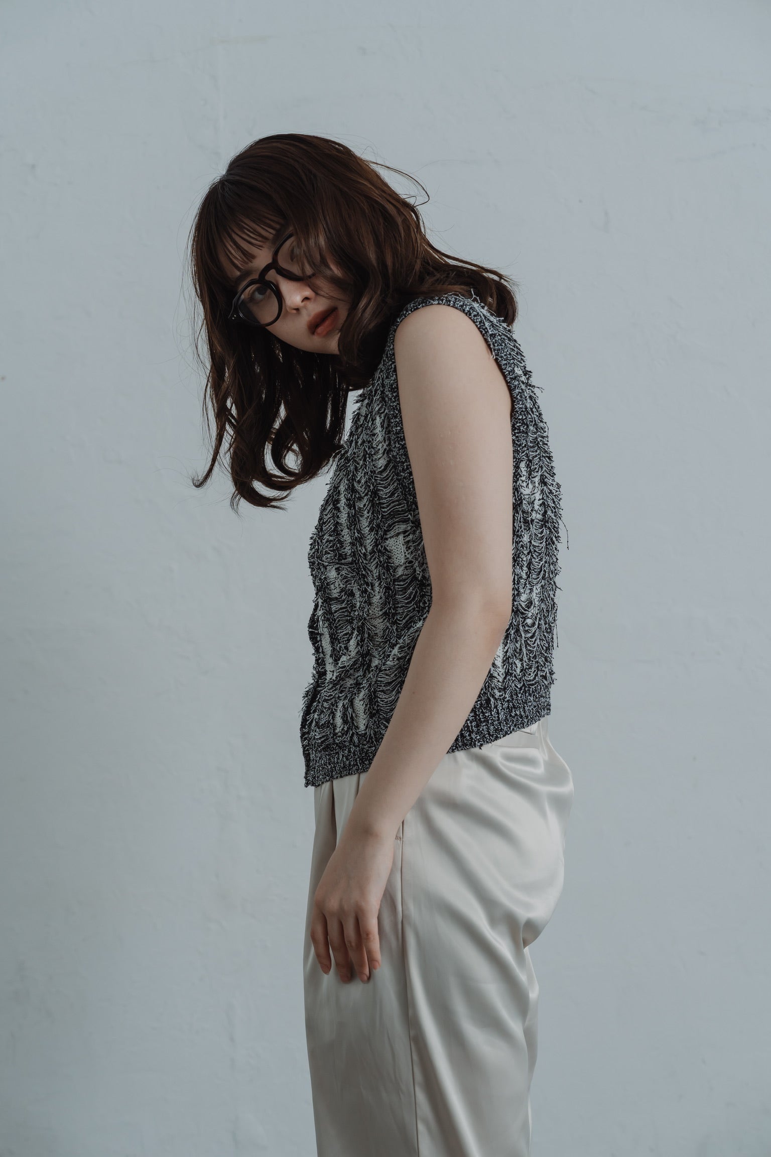 fringe knit vest
