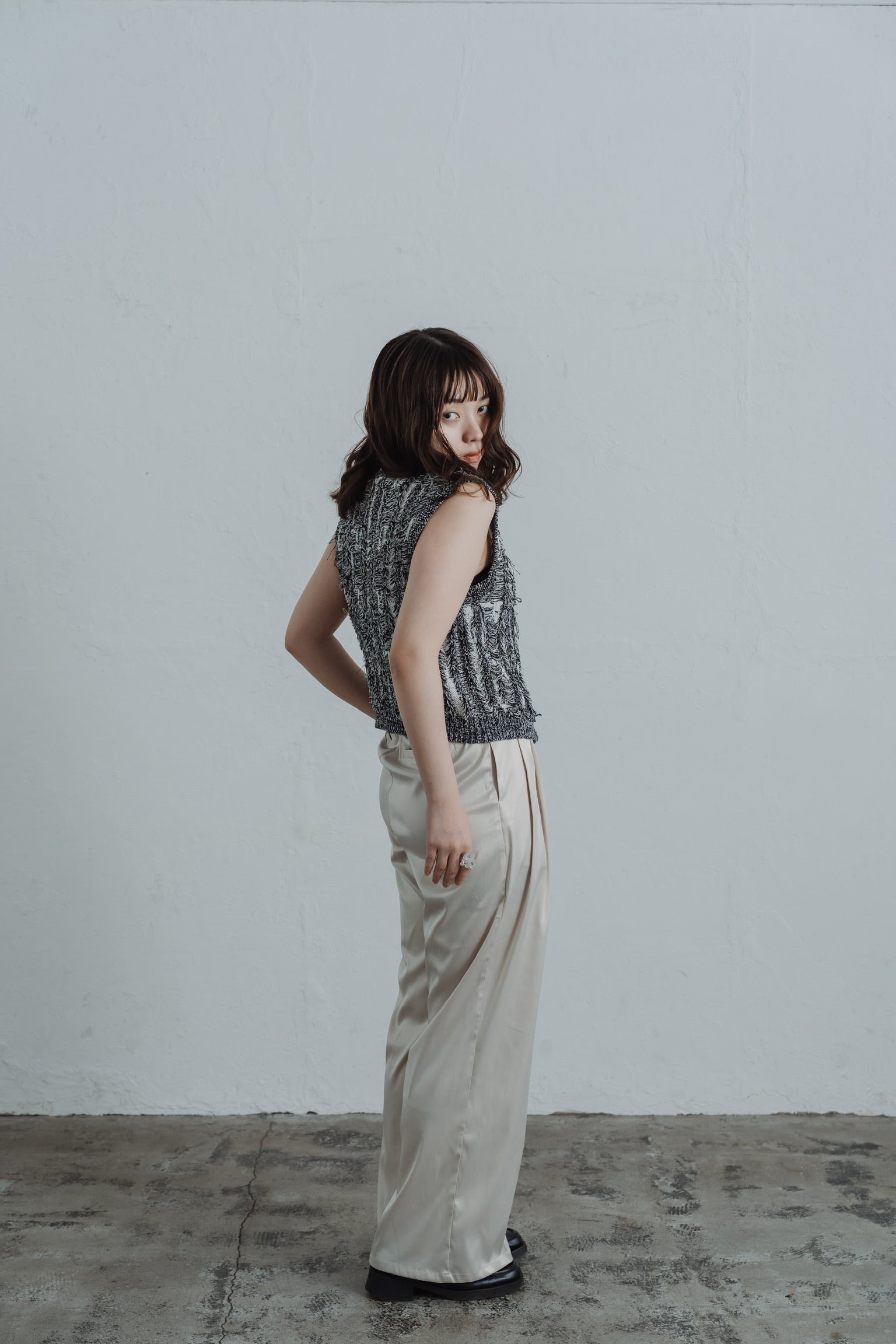 fringe knit vest