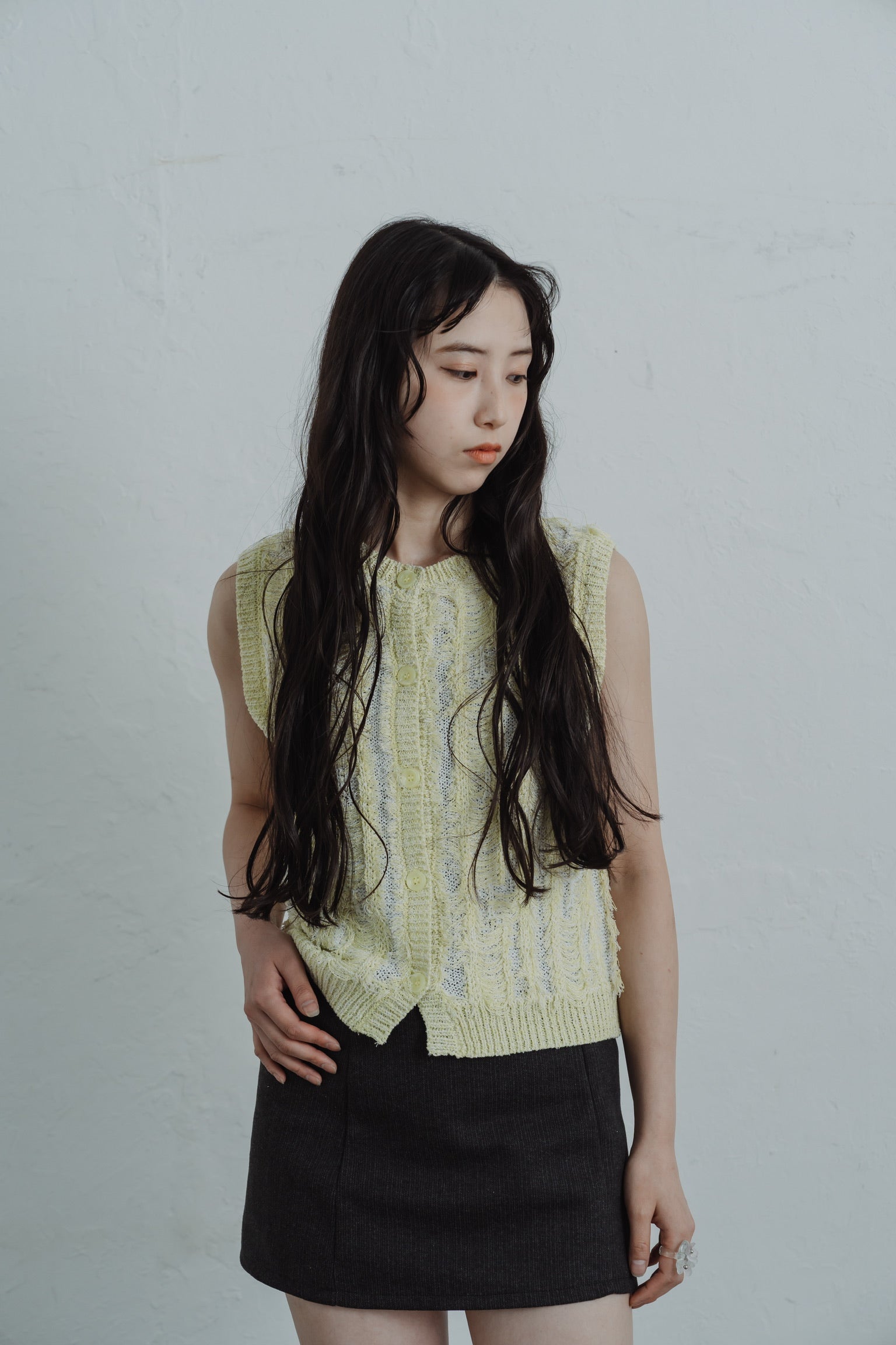 fringe knit vest