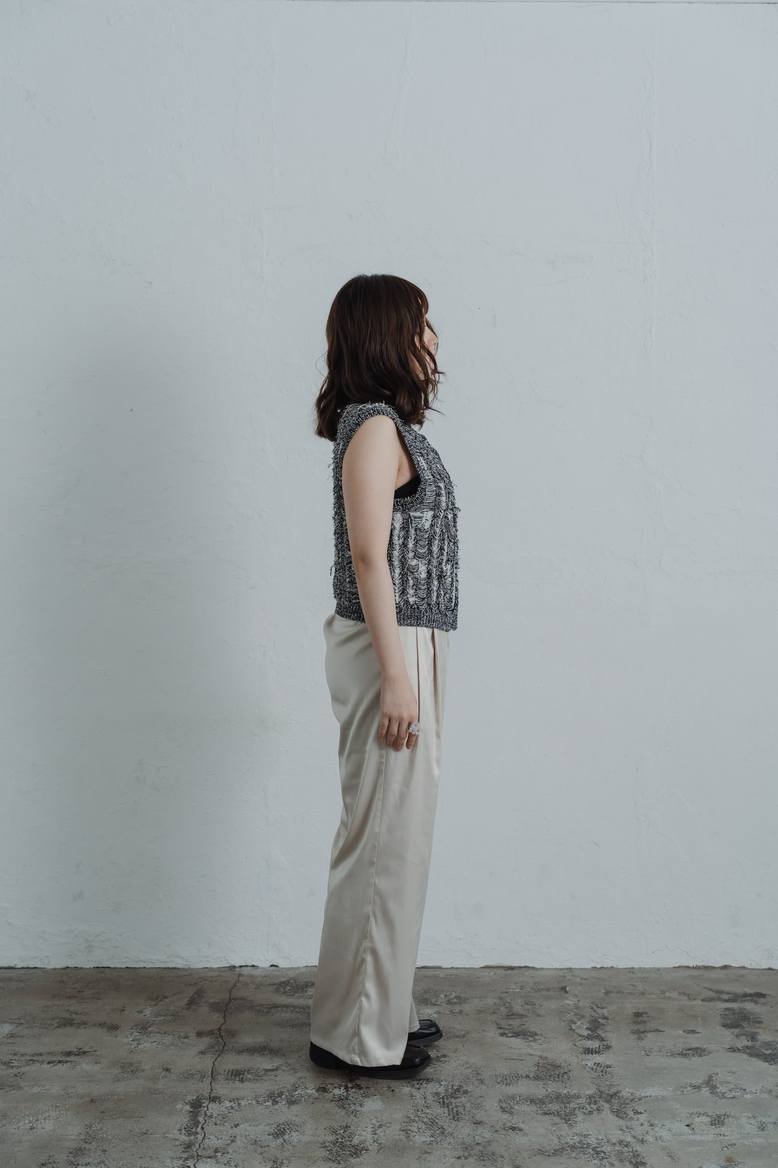 fringe knit vest