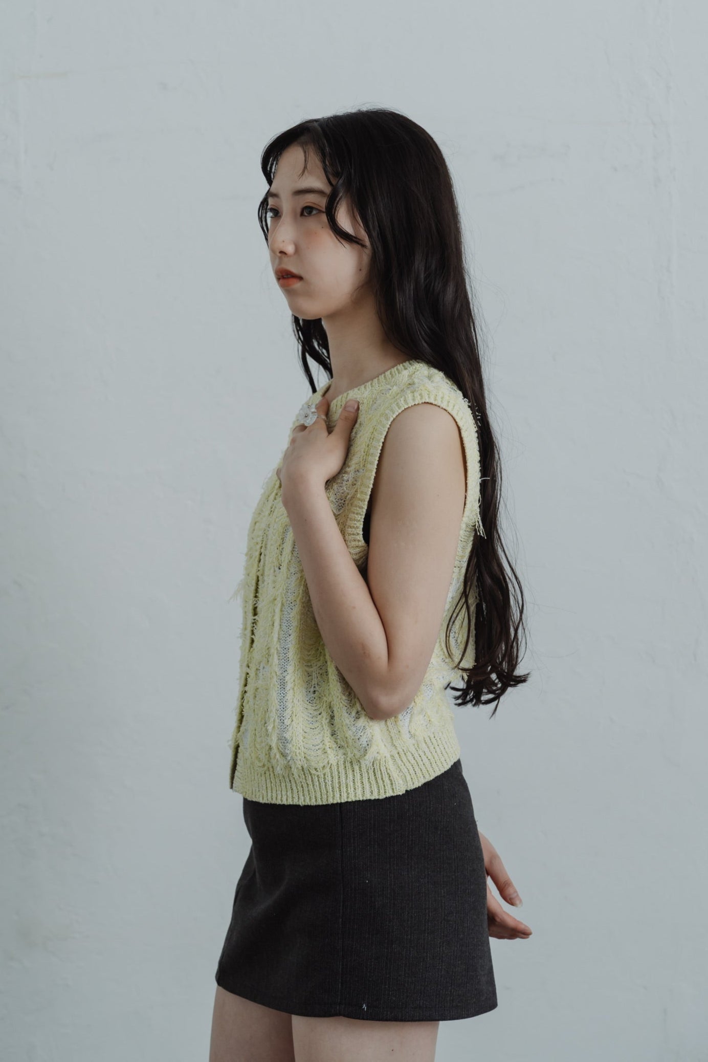 fringe knit vest