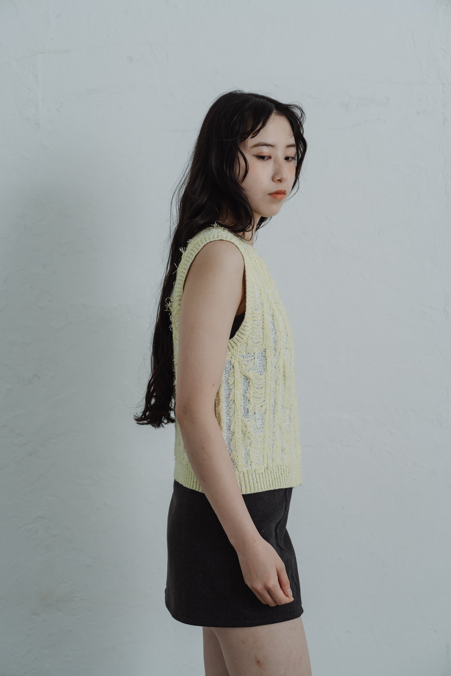 fringe knit vest