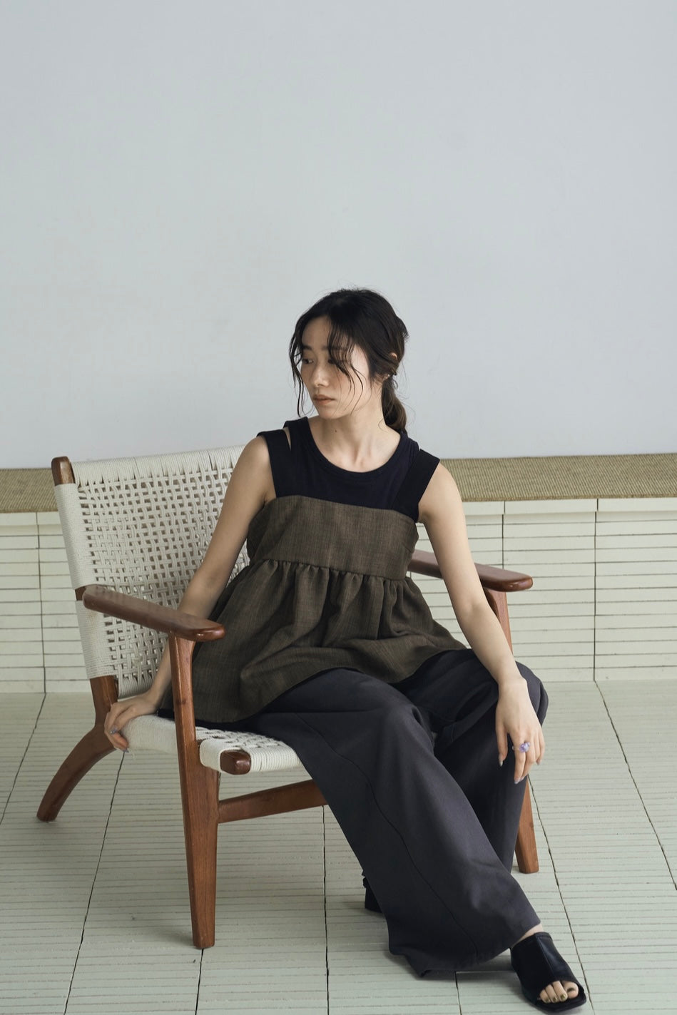 tweed tiered camisole