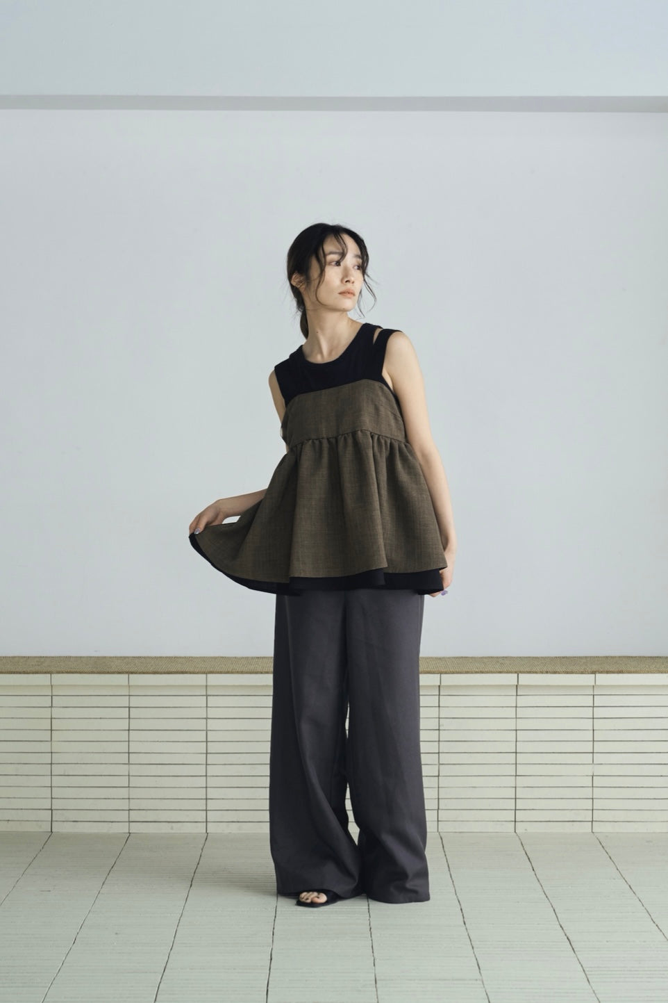tweed tiered camisole
