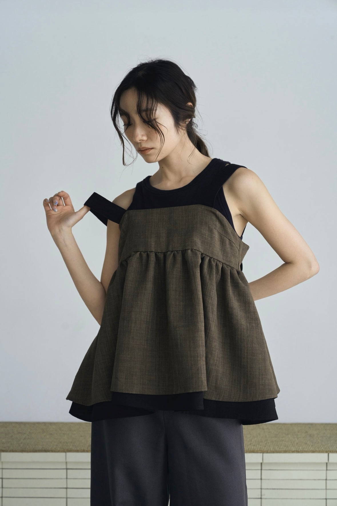 tweed tiered camisole