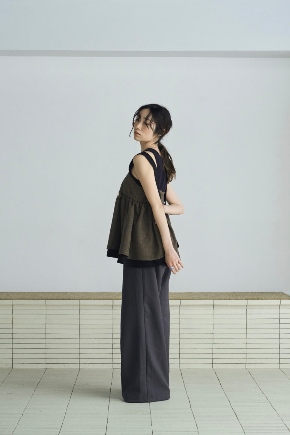 tweed tiered camisole