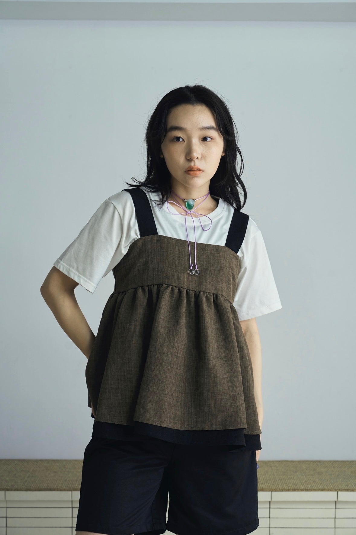 tweed tiered camisole
