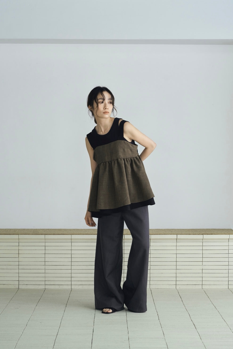 tweed tiered camisole
