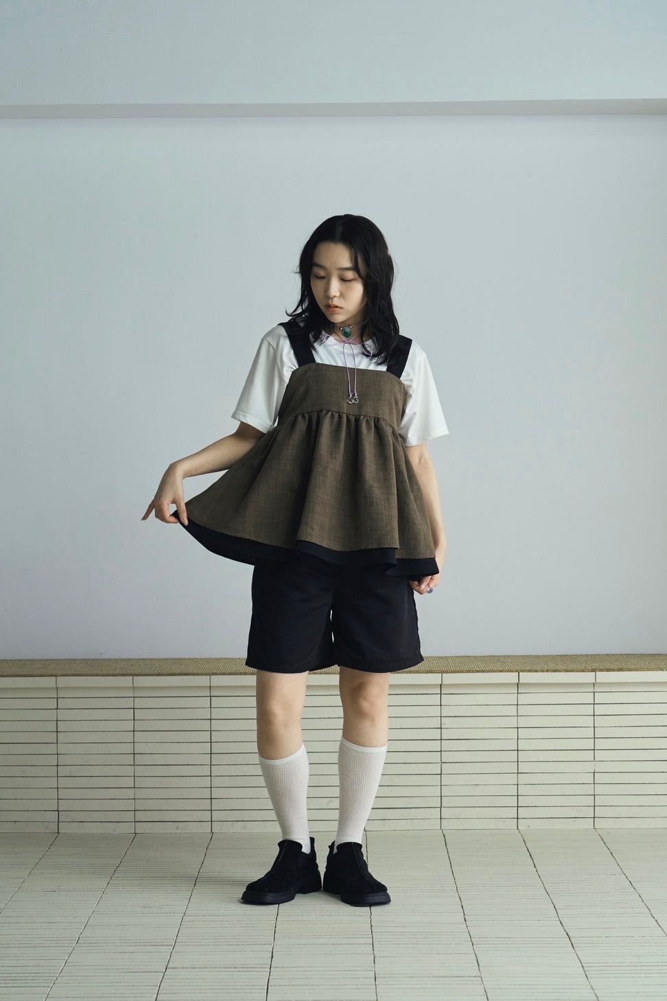 tweed tiered camisole