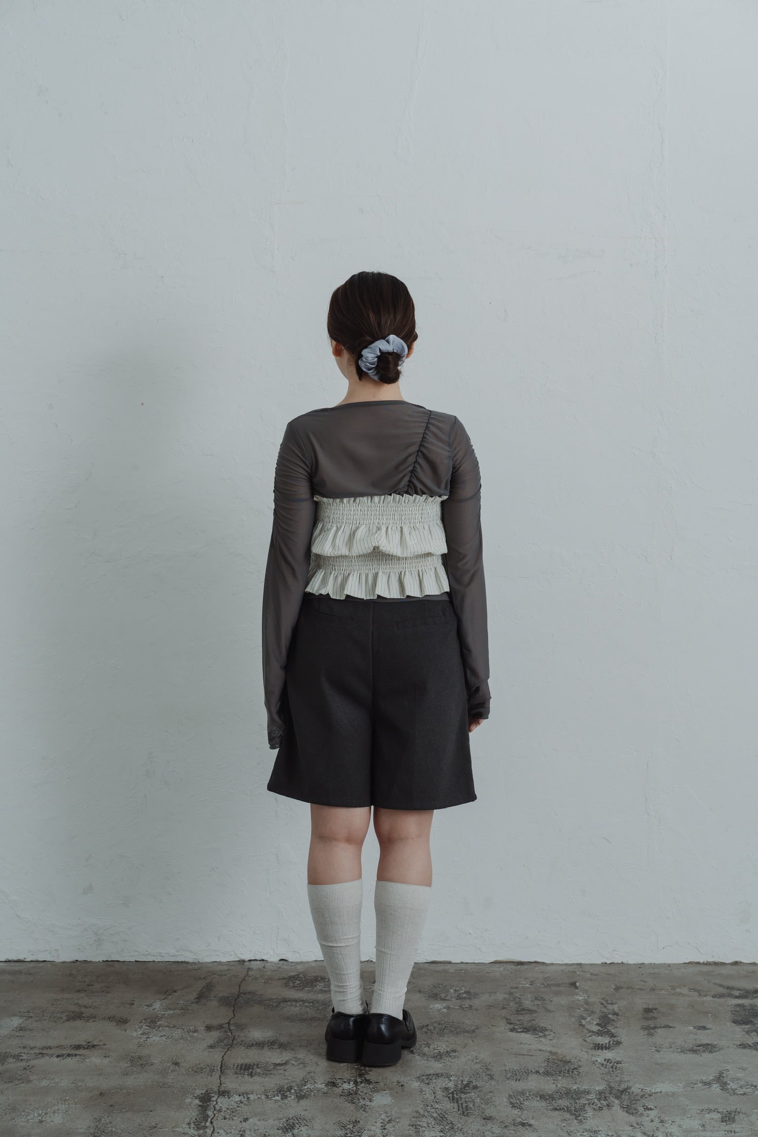stripe gather bustier