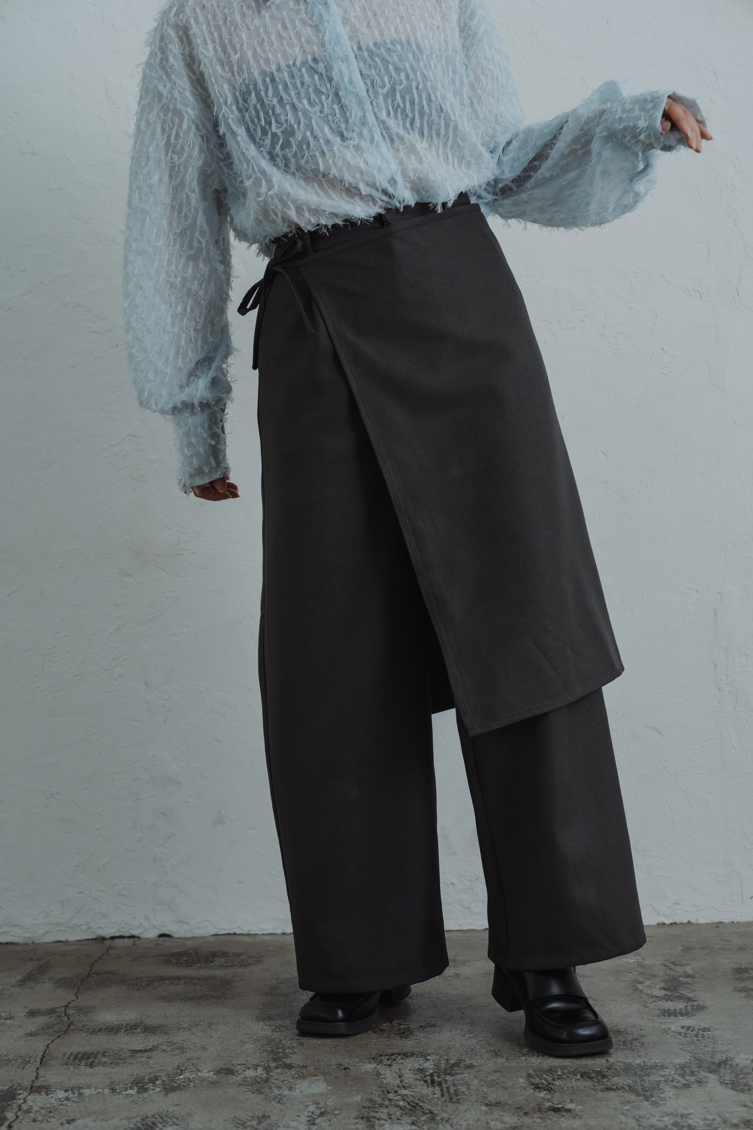2way layered  skirt pants