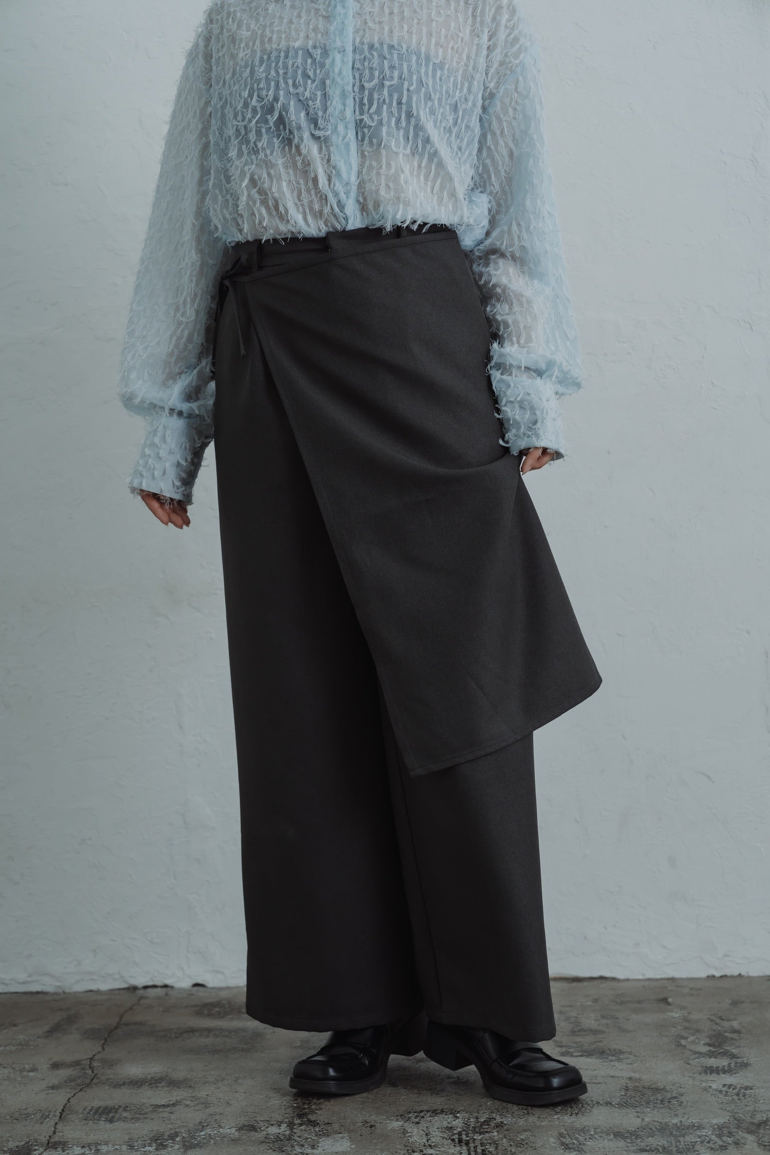 2way layered  skirt pants